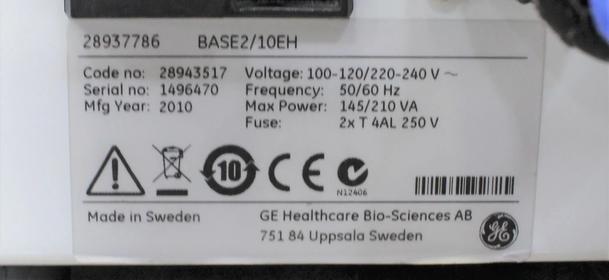 GE WAVE Biotech 2/10EH Bioreactor - Used Wave Bioreactor 2/10EH - 120V/220V, 50Hz/60Hz, Taiwan