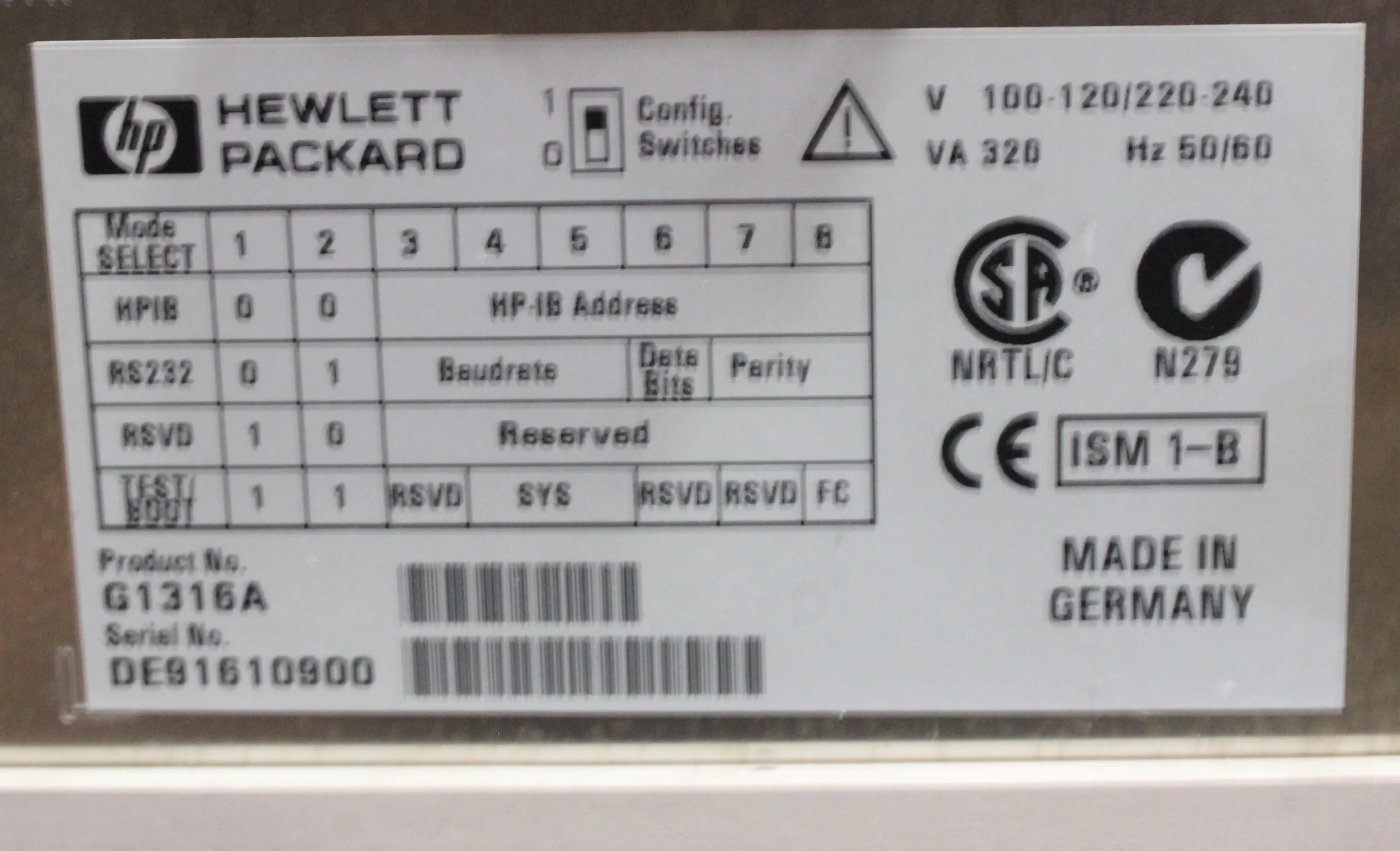 Hewlett Packard 1100 HPLC System with DAD - 3362015