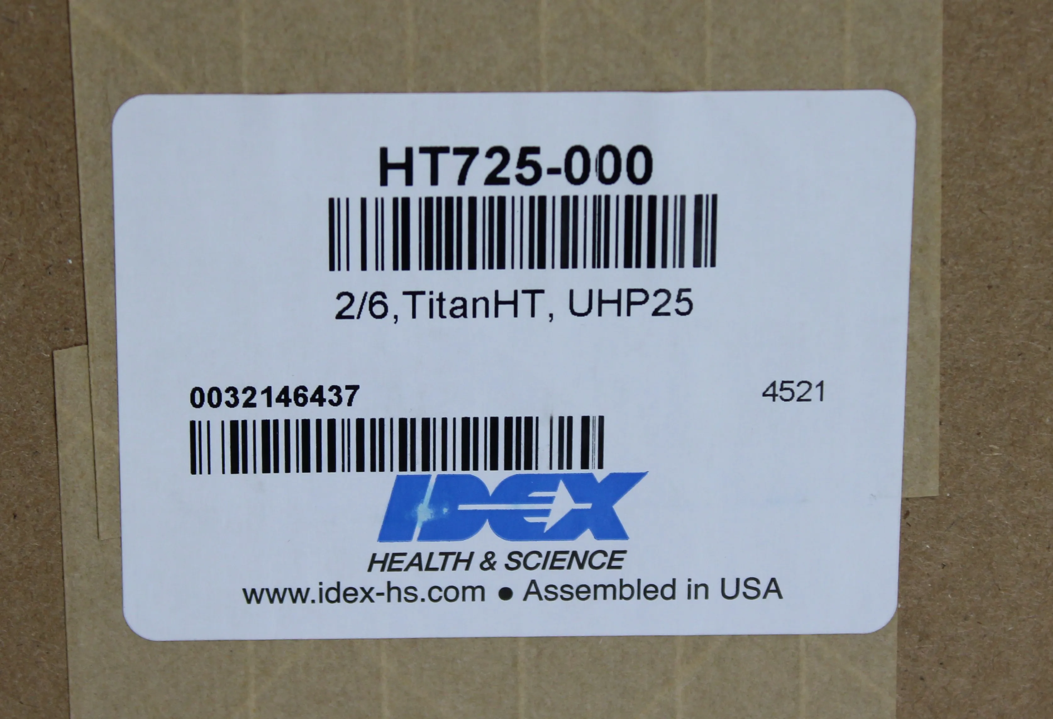 Rheodyne PD725-000 TitanHT Ultra-High Pressure Valve