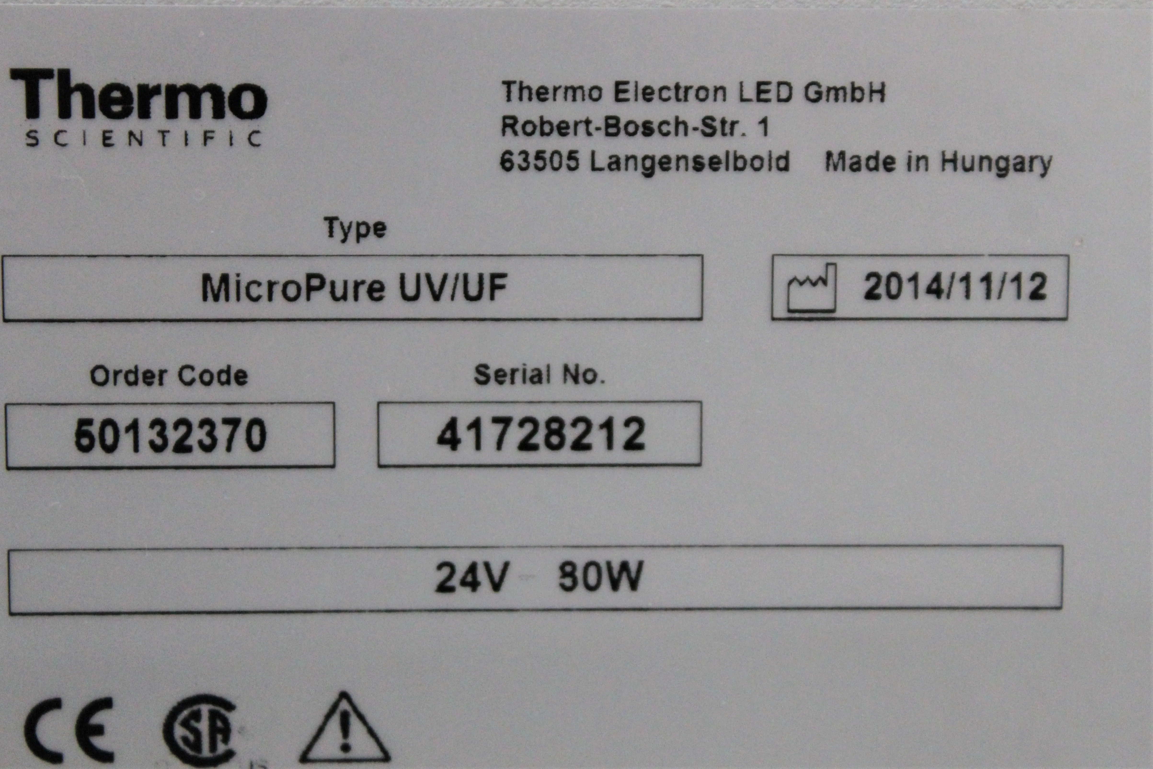 Thermo Scientific MicroPure UV/UF Water Purification System