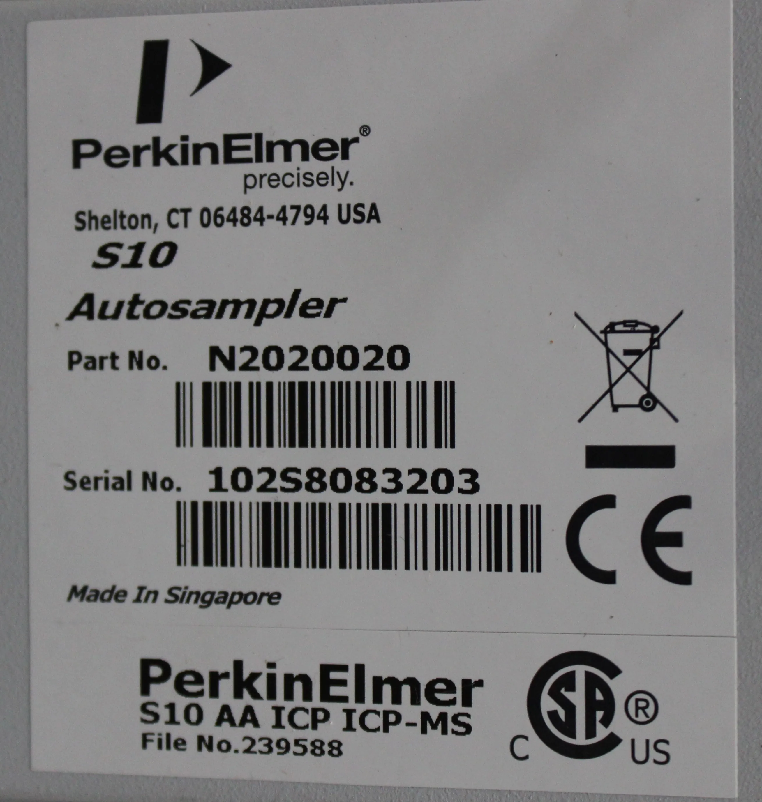 Perkin Elmer S10 Autosampler for AA, ICP-OES and ICP-MS