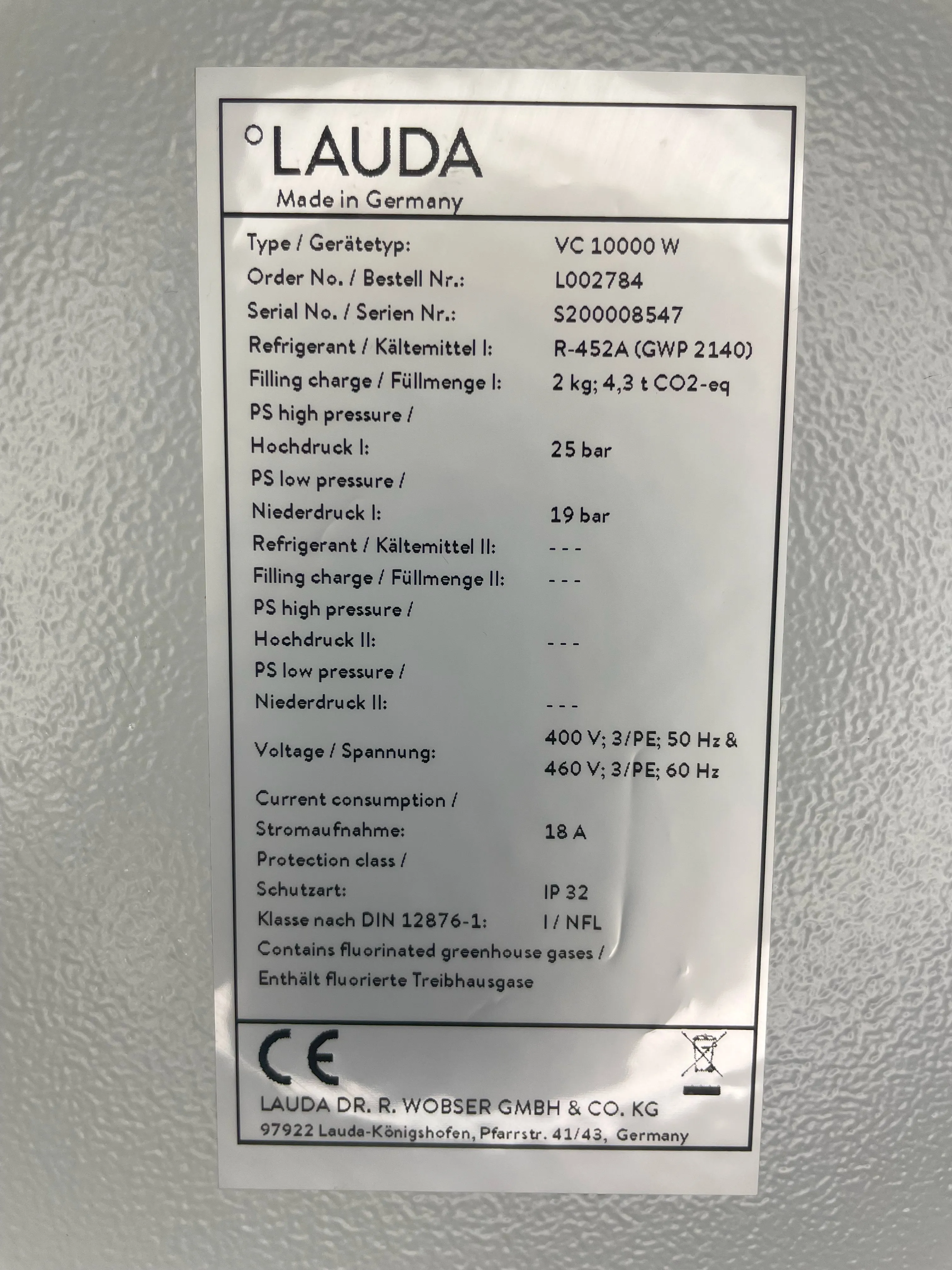 Lauda Variocool VC10000W Circulation Chiller, 480V, Used, 30-Day Warranty