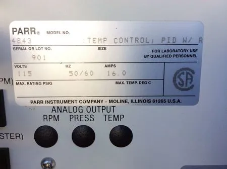 PARR Pressure Reactor with 4843 Temperature Controller - Used Lab Equipment