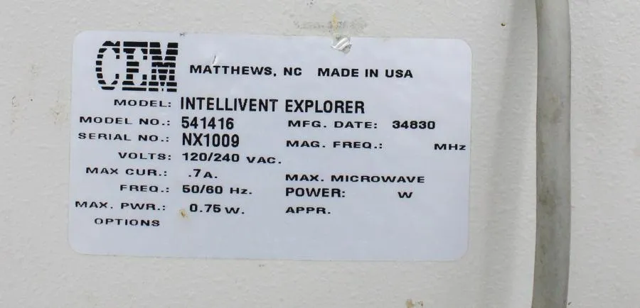 CEM 908005 Discover Microwave Synthesizer & 541416 Intellivent Explorer