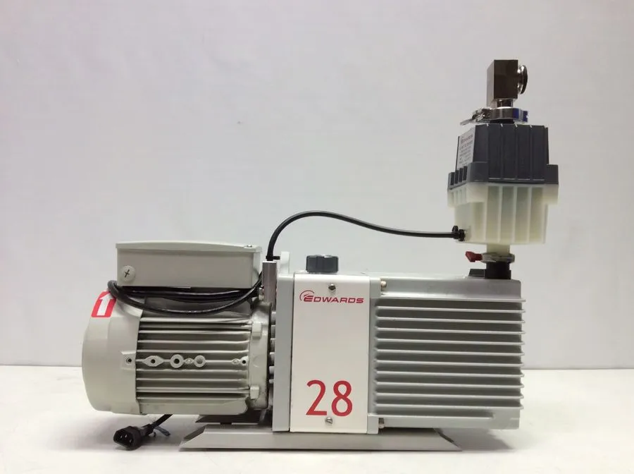 Edwards E2M28 Dual Stage Rotary Vane Vacuum Pump w/Oil Mist Filter EMF20