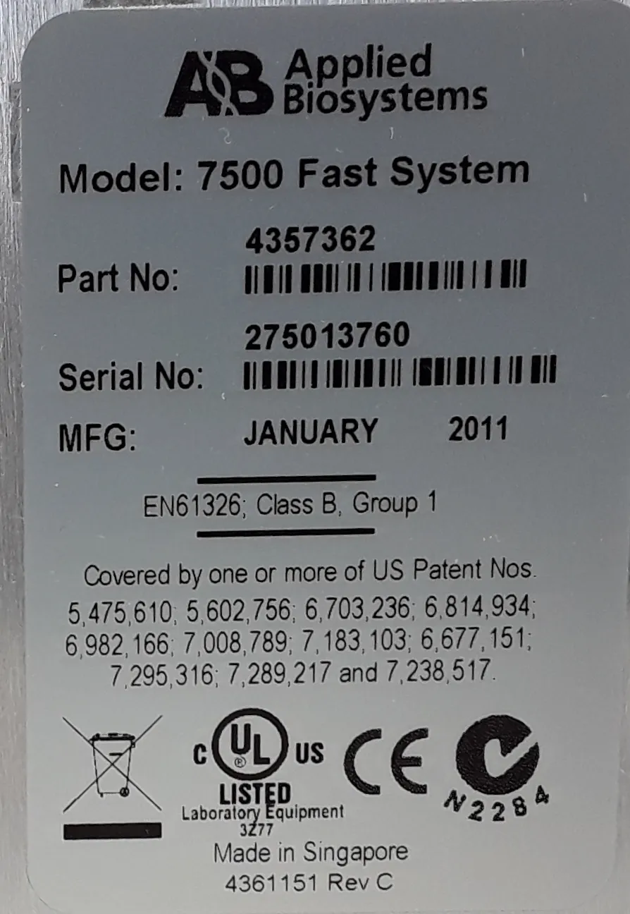 Applied Biosystems AB 7500 Fast Real-Time PCR System