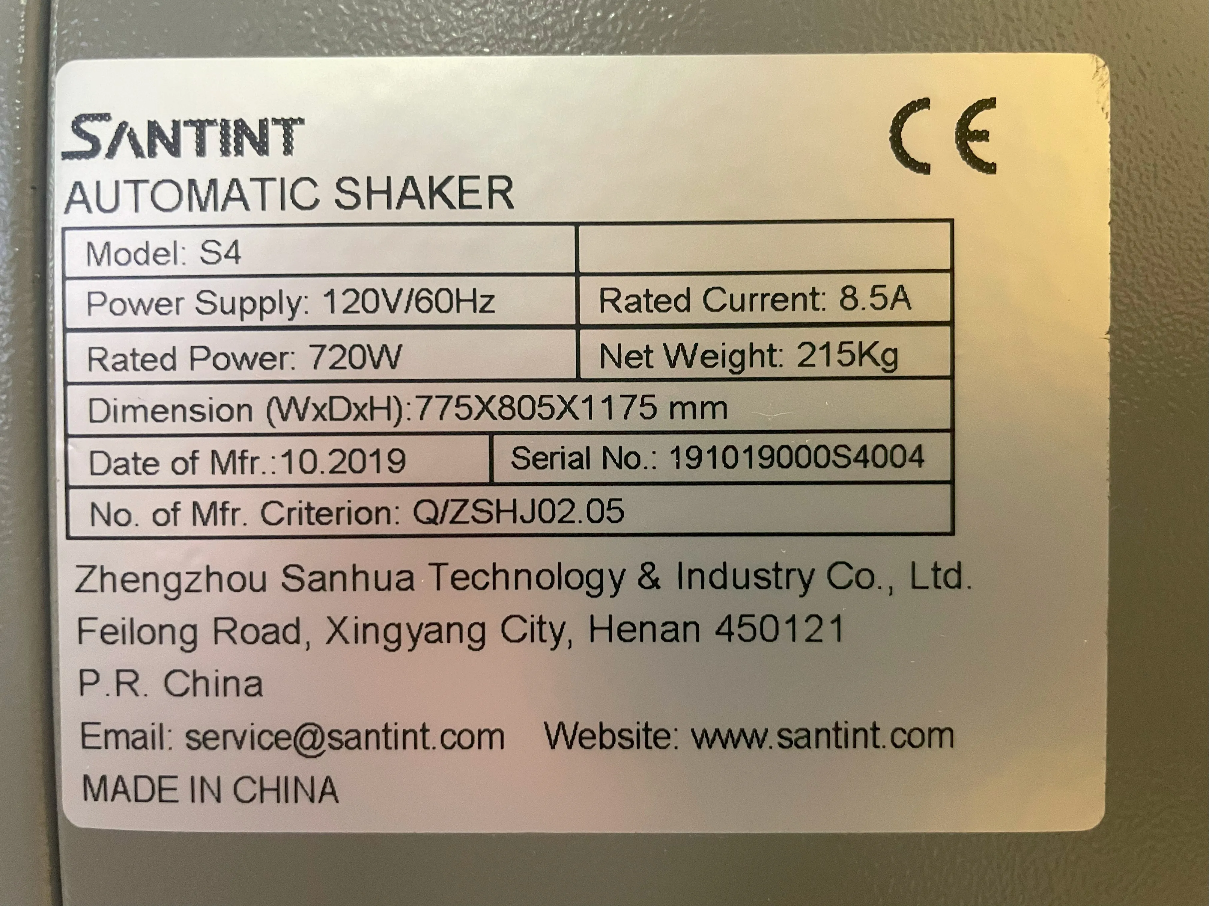 Santint S4 Automatic Shaker, Used Laboratory Equipment, 30-Day Warranty