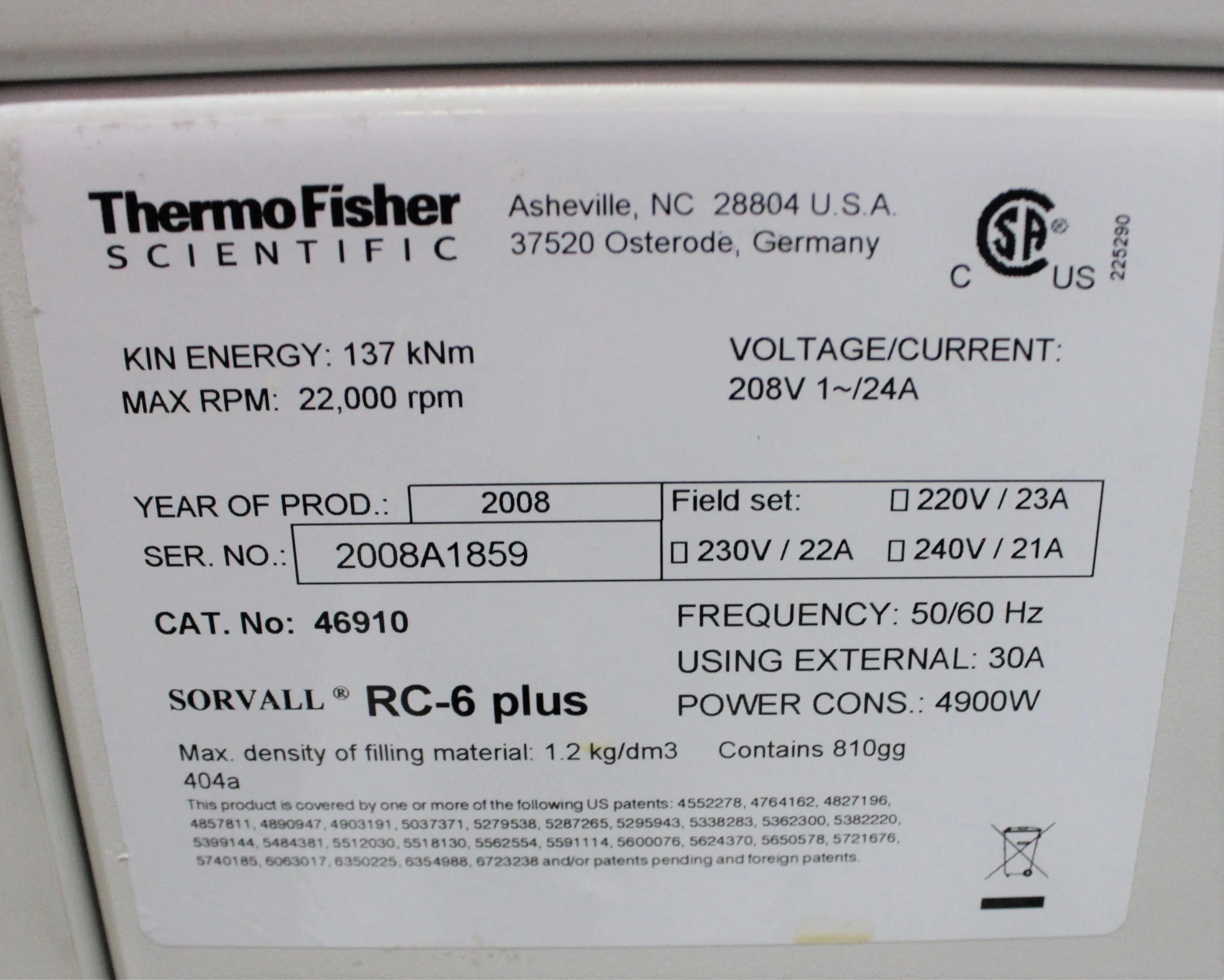 Thermo Fisher RC-6 Plus Floor Centrifuge