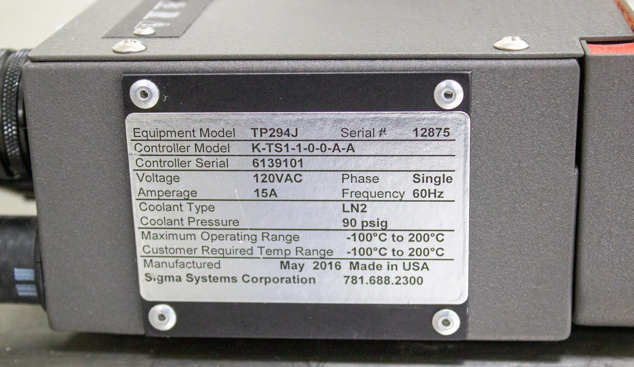 Sigma Systems TP294J Cryogenic Thermal Platform Plate & TS Series Temperature Controller