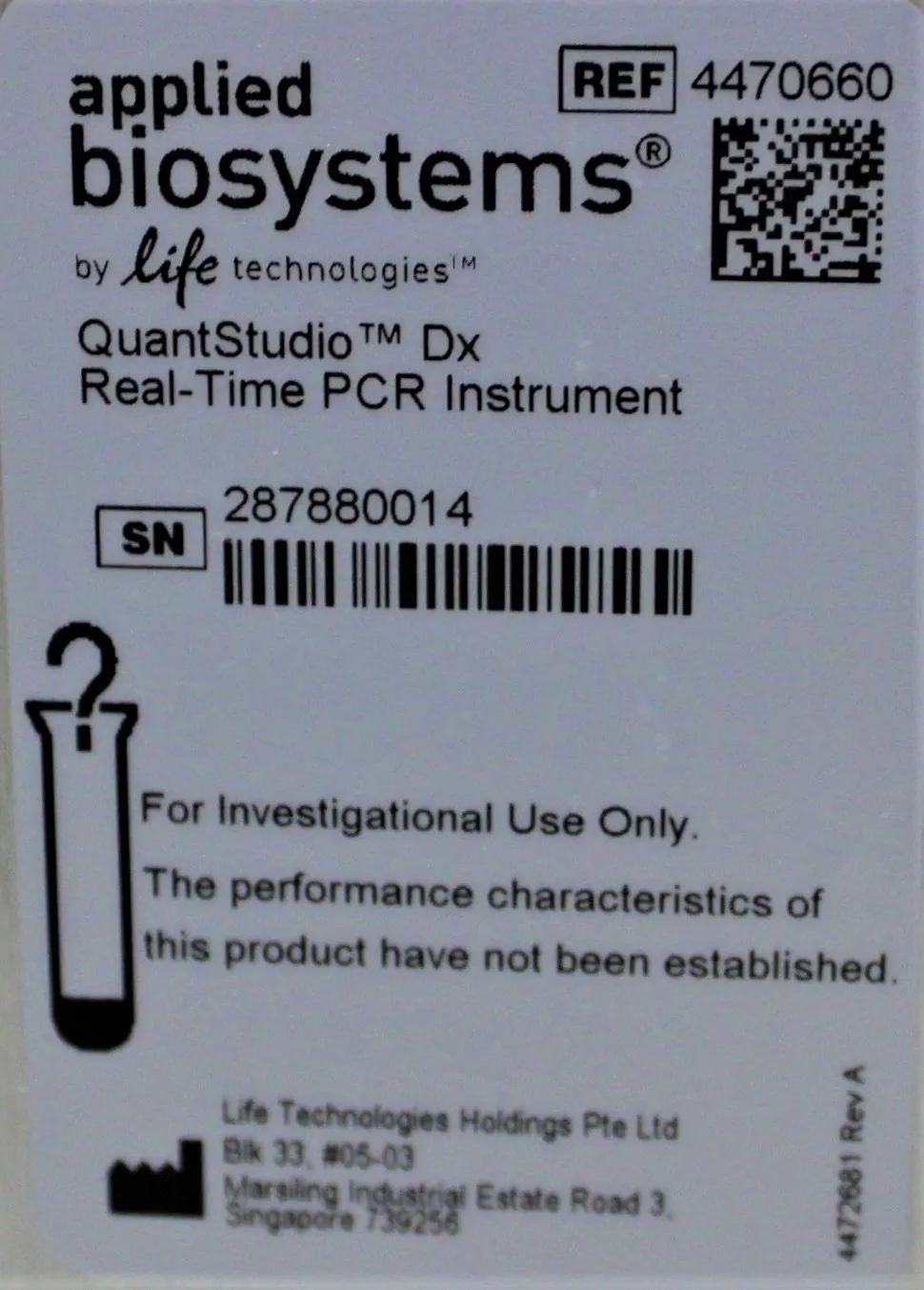 Applied Biosystems QuantStudio Dx Real-Time PCR Instrument 96-Well Fast Block