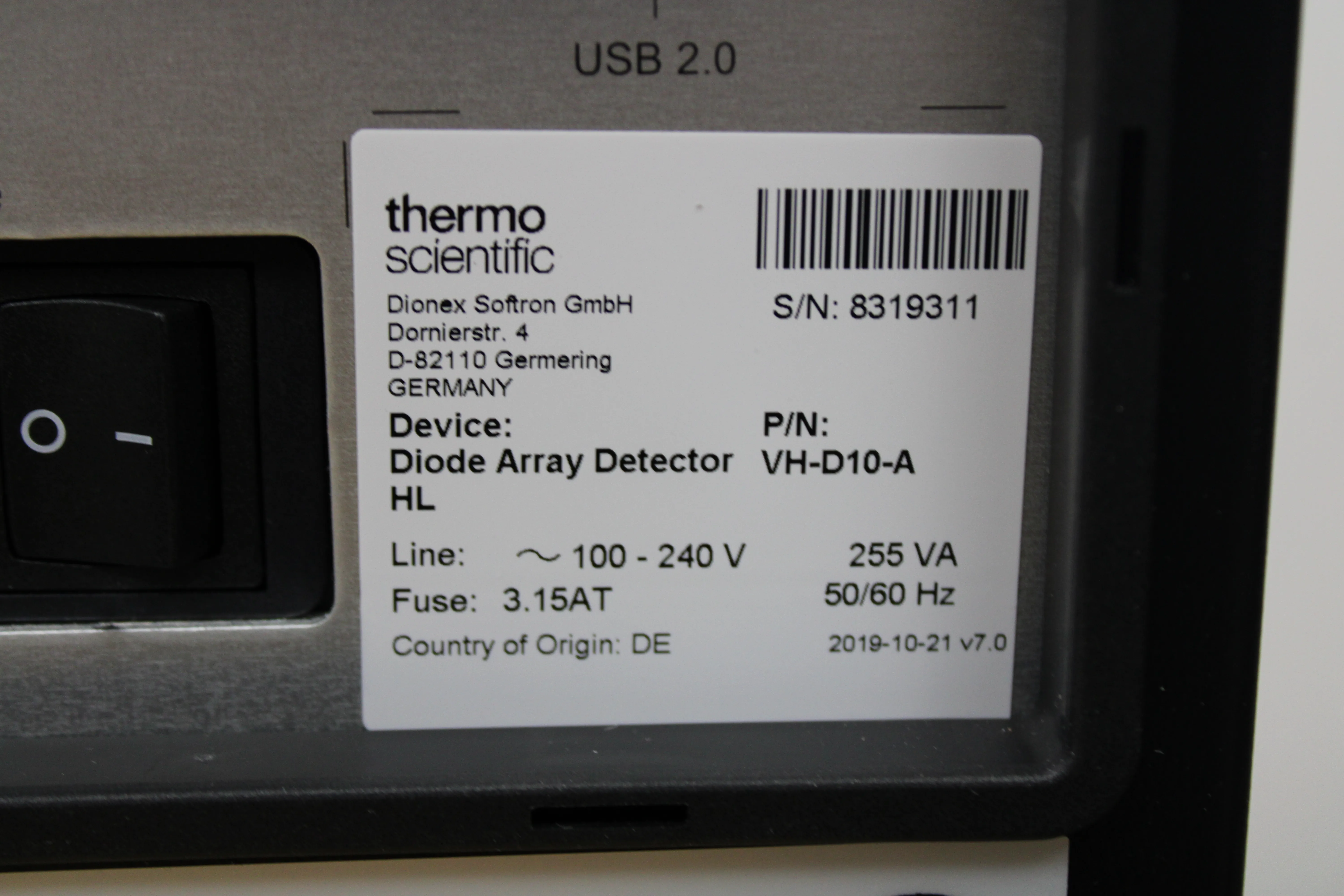 Thermo Scientific Vanquish Diode Array Detector HL VH-D10-A