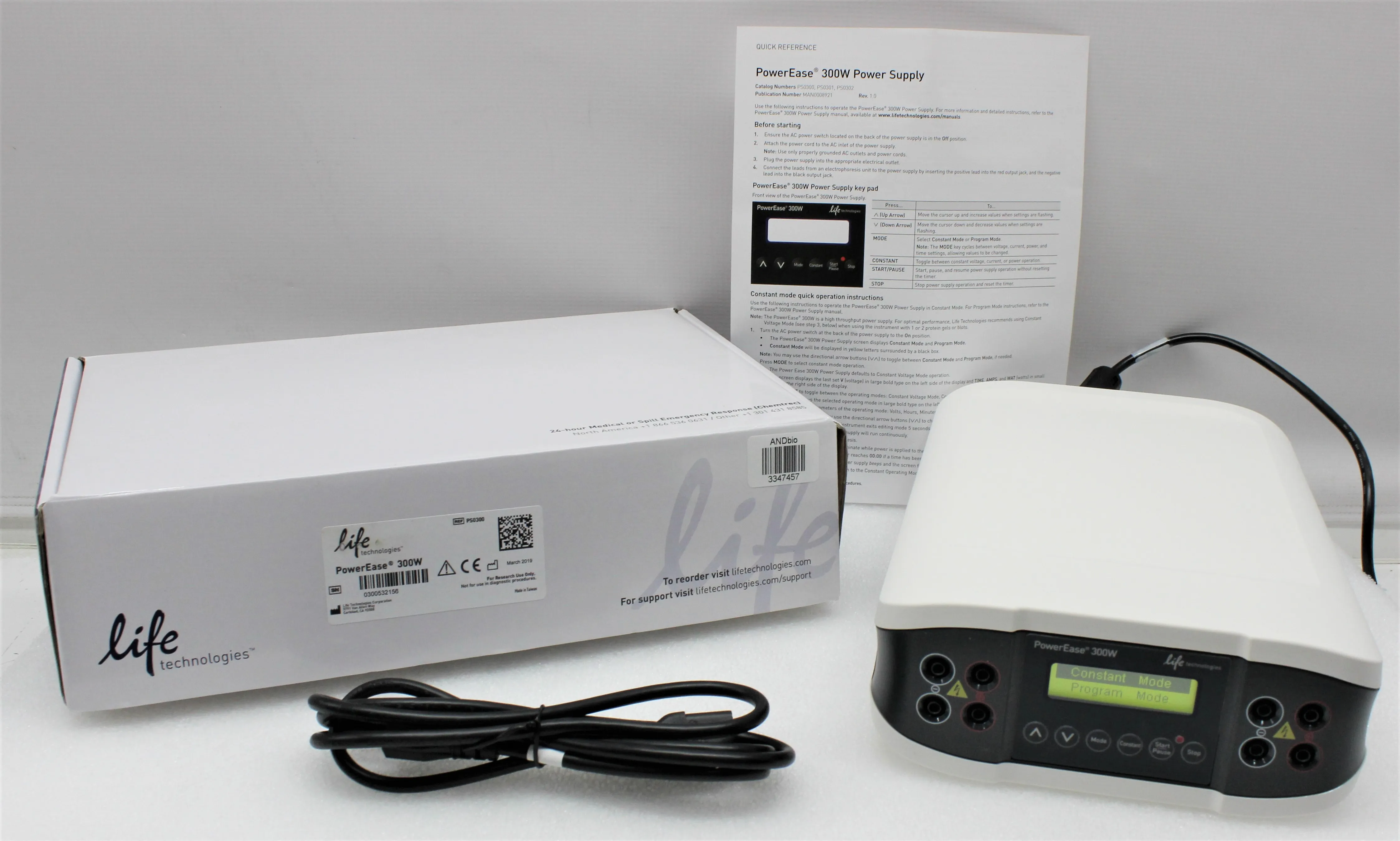 Life Technologies PowerEase 300W PS0300 Programmable Power Supply