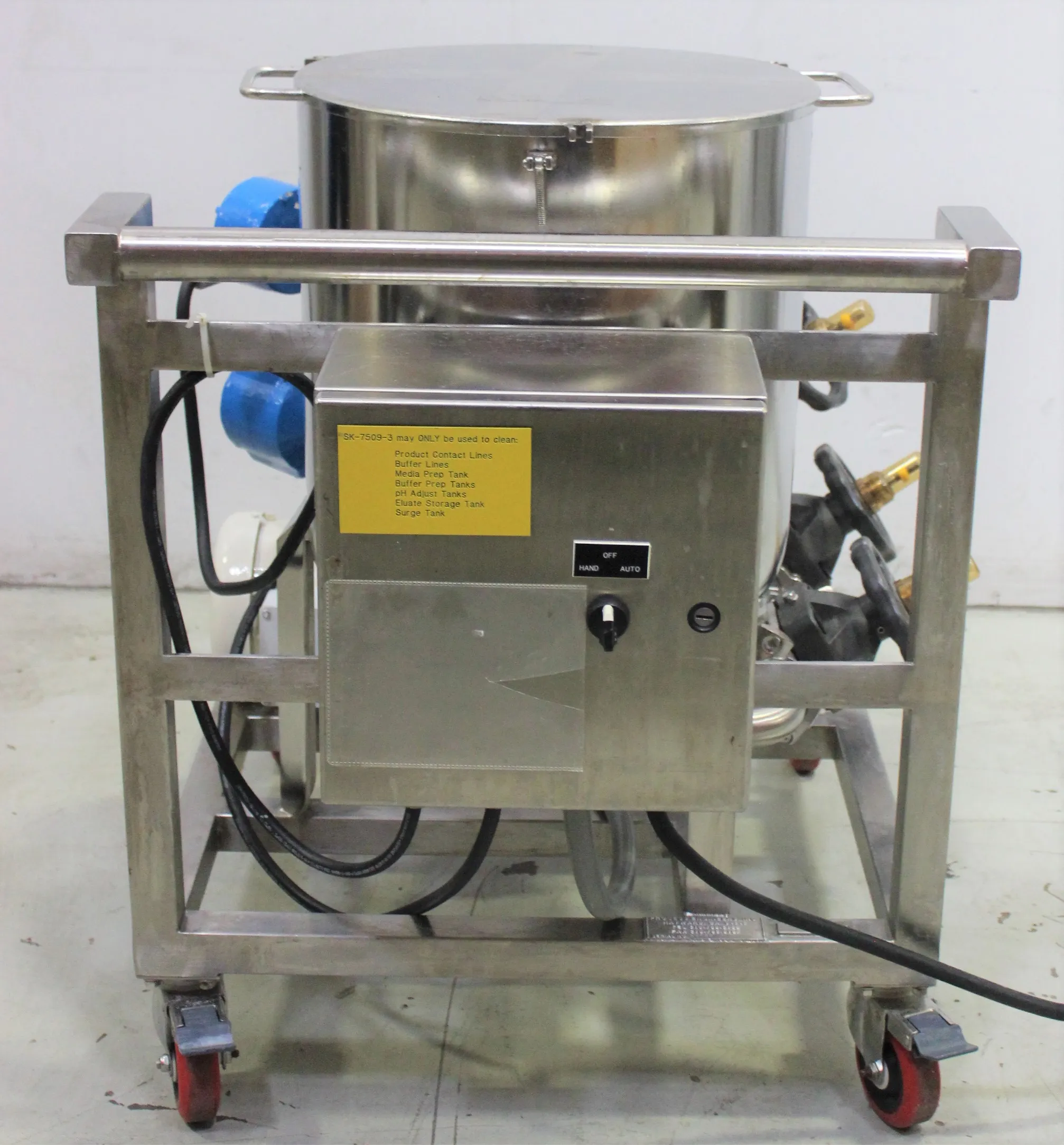 Used Clean-In-Place 5 Gallon Portable Skid with Baldor 2HP Motor SK-7509-4 Lab Equipment