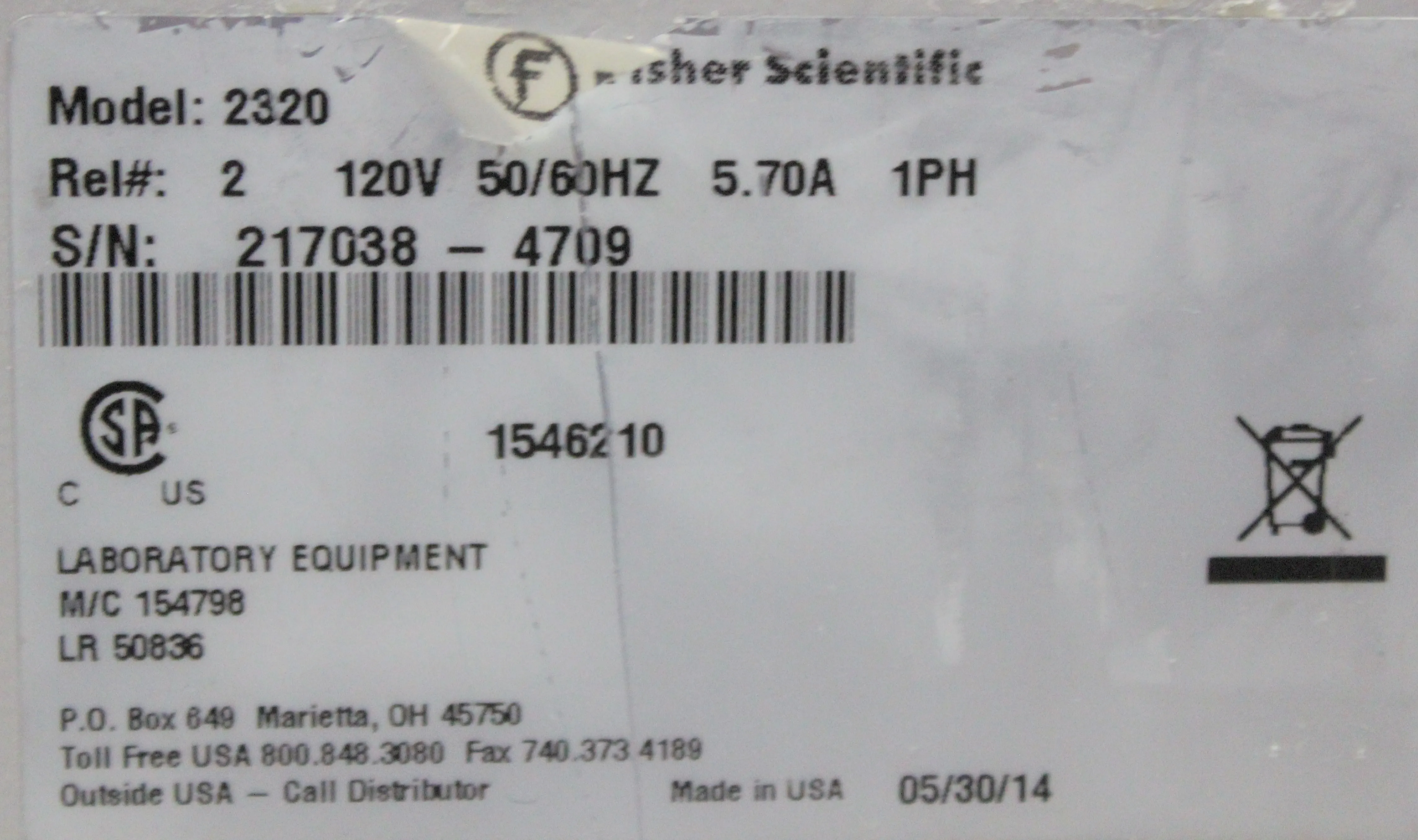 Fisher Scientific Isotemp Digital 2320 Water Bath