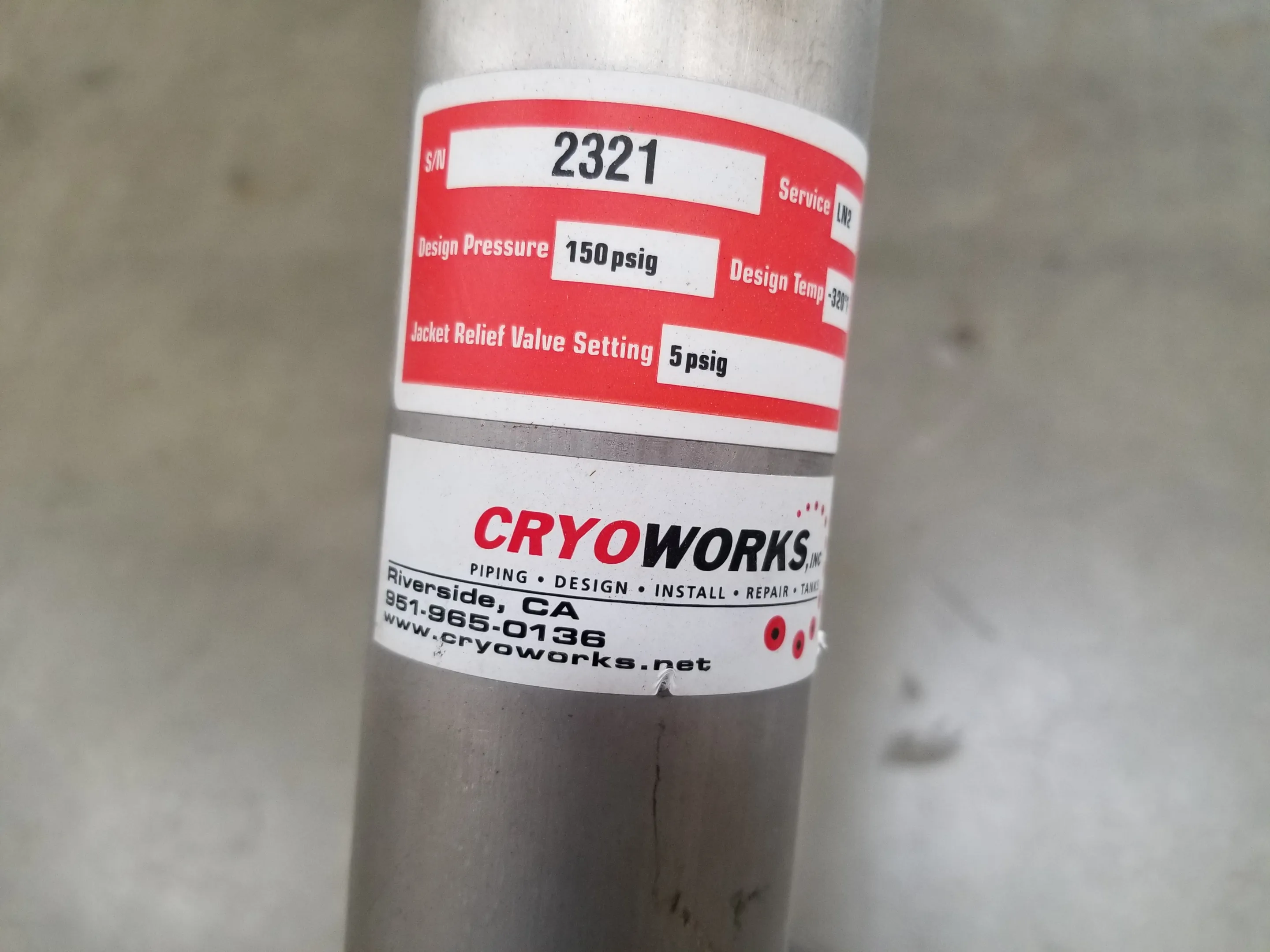 CryoWorks Liquid Nitrogen Piping