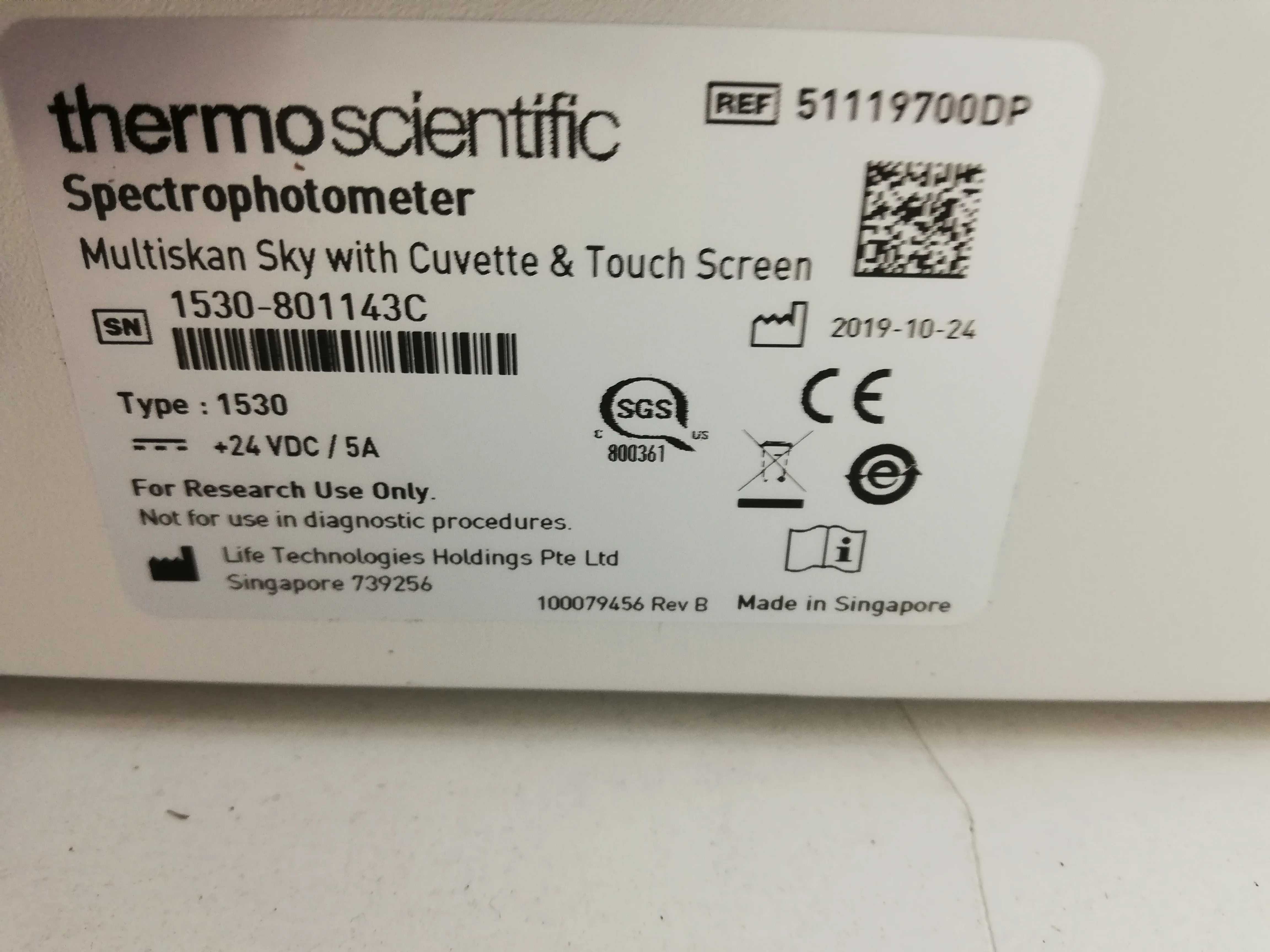 Thermo Scientific Multiskan Sky Microplate Spectrophotometer 1530 UV-Vis Spectrometer