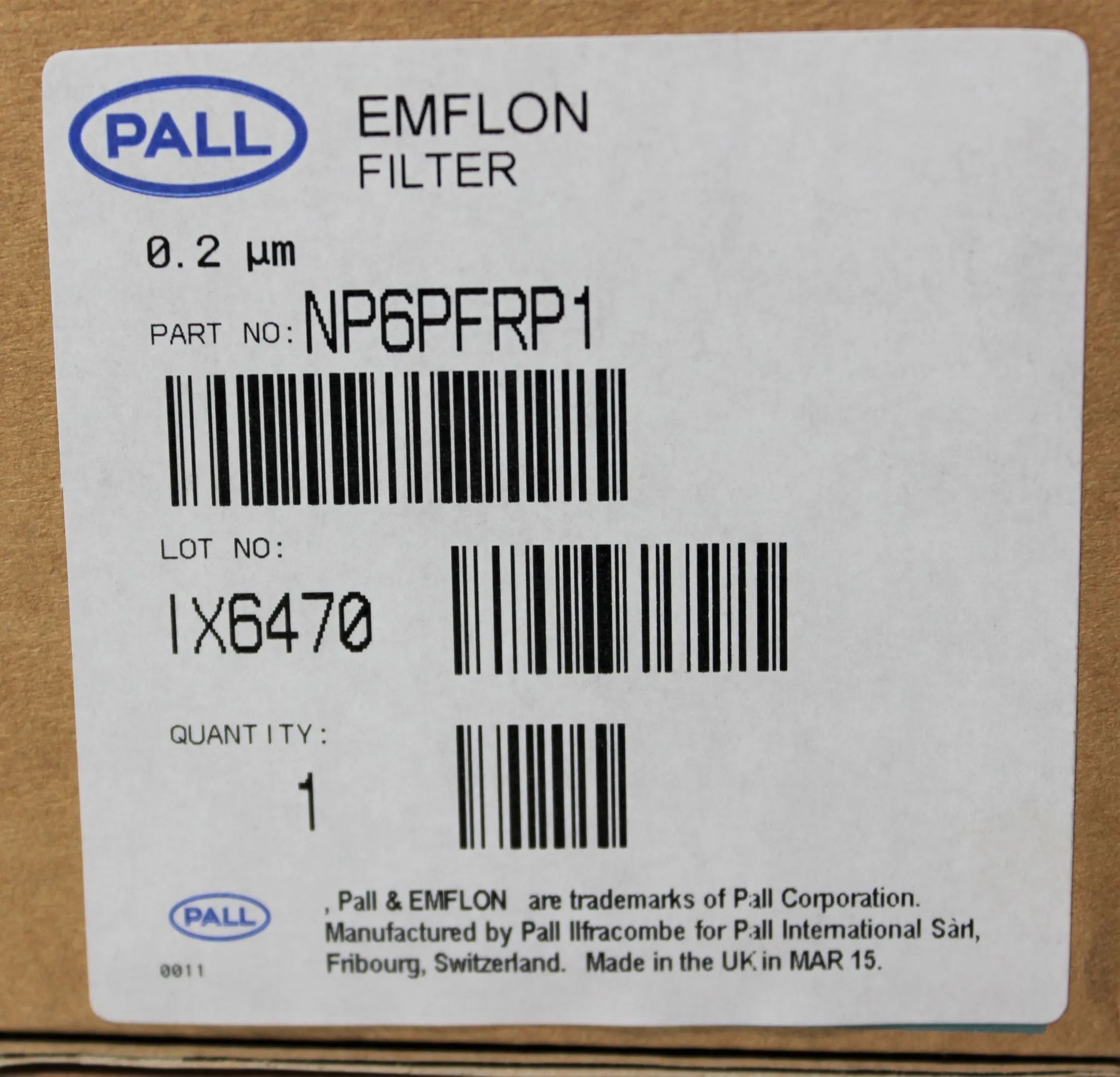 PALL Emflon Filter - 0.2um - NP6PFRP1 - New other