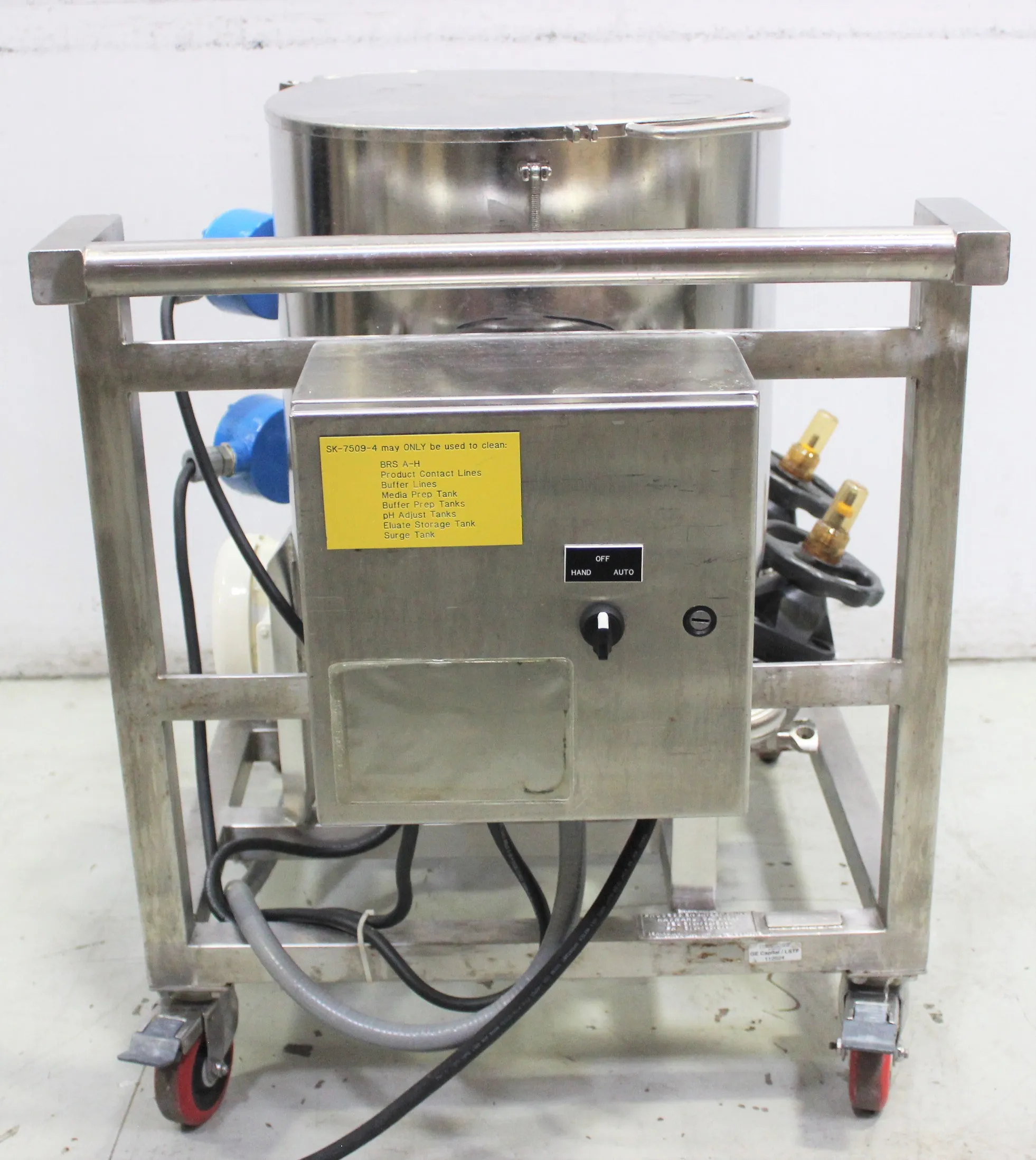 CIP Skid - Clean-In-Place 5 Gallon Portable Skid with Baldor 2HP Motor Systems