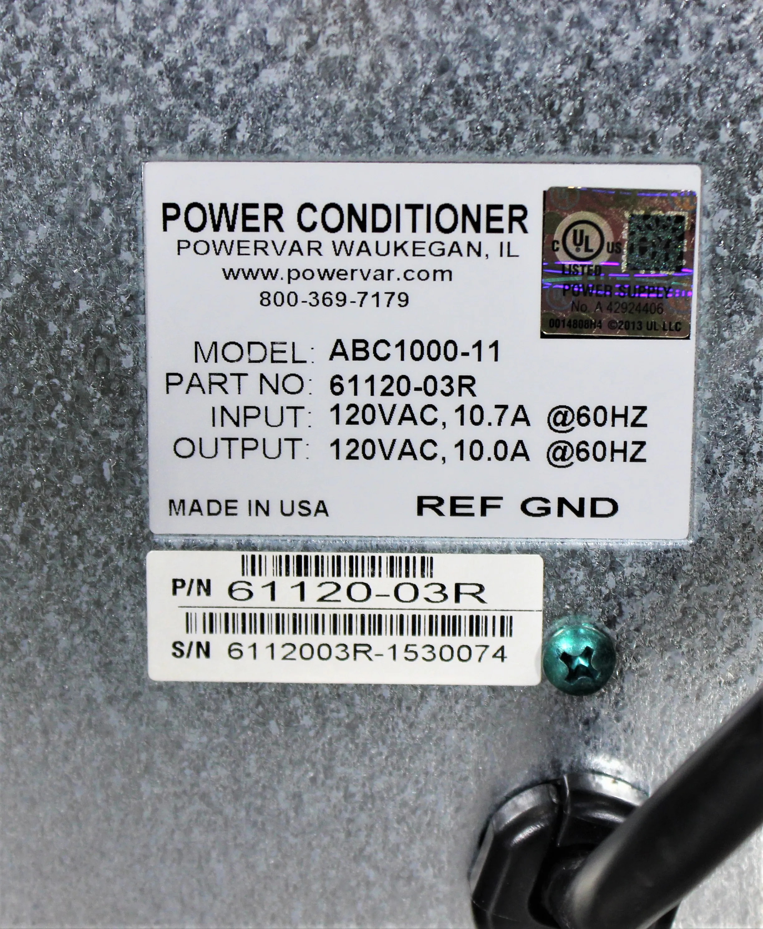 Used Powervar ABC1000-11 Power Supply for Testing Equipment