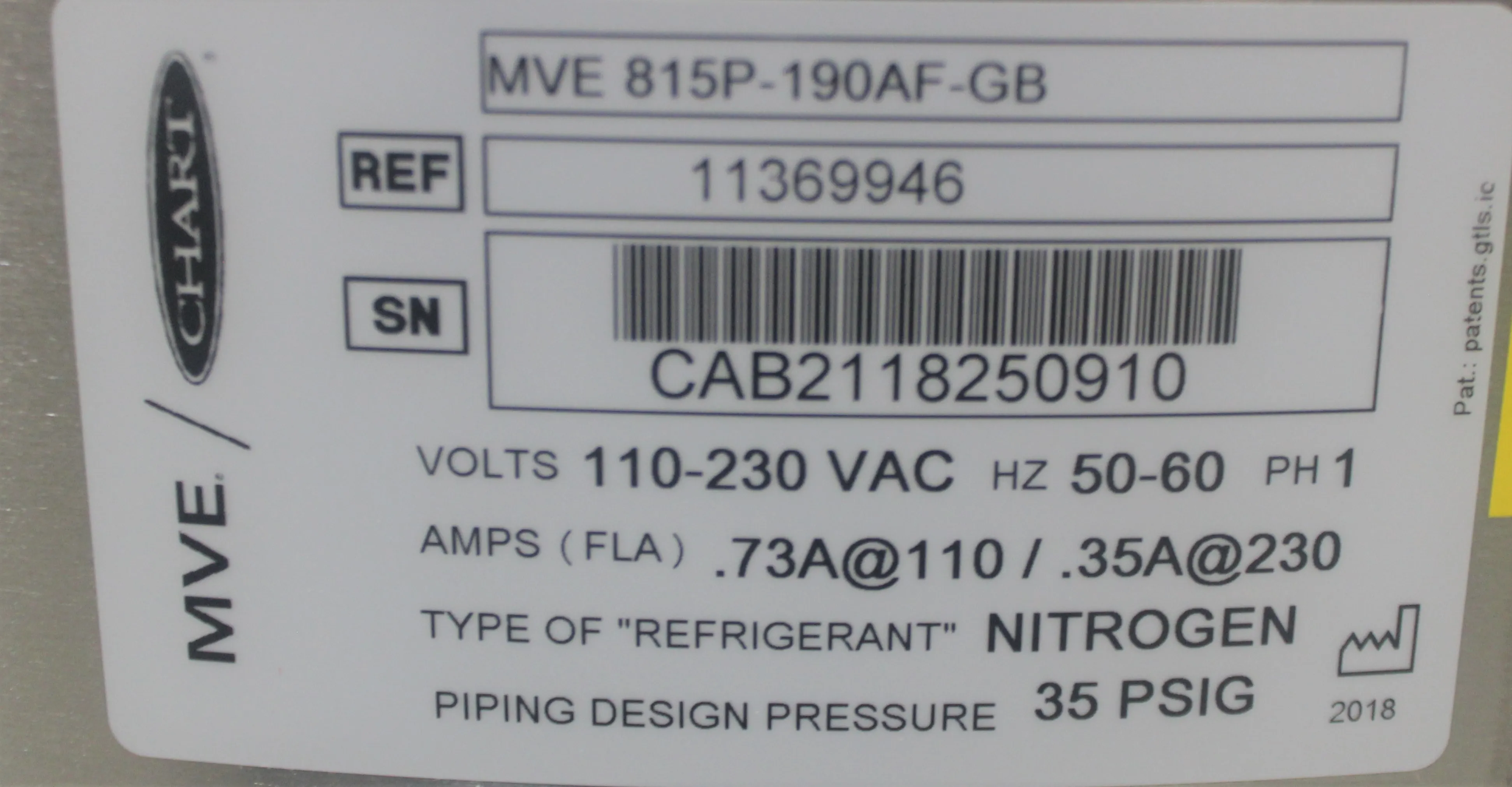 MVE 800 Series -190C Cryofreezer 19,500 Vial Capacity with 30-Day Warranty