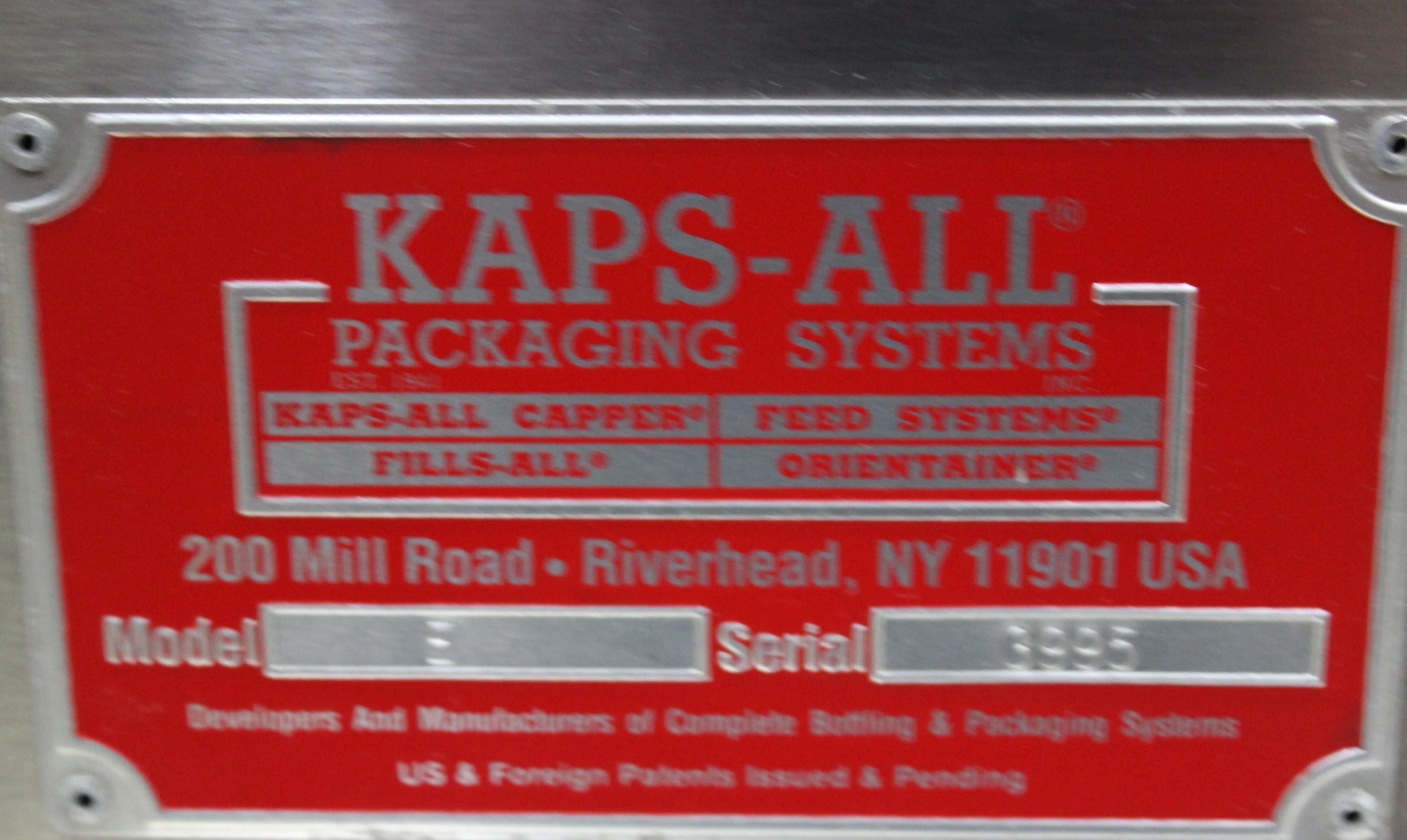 KAPS-ALL Packing Systems Model E - Used Vial Capper 3995