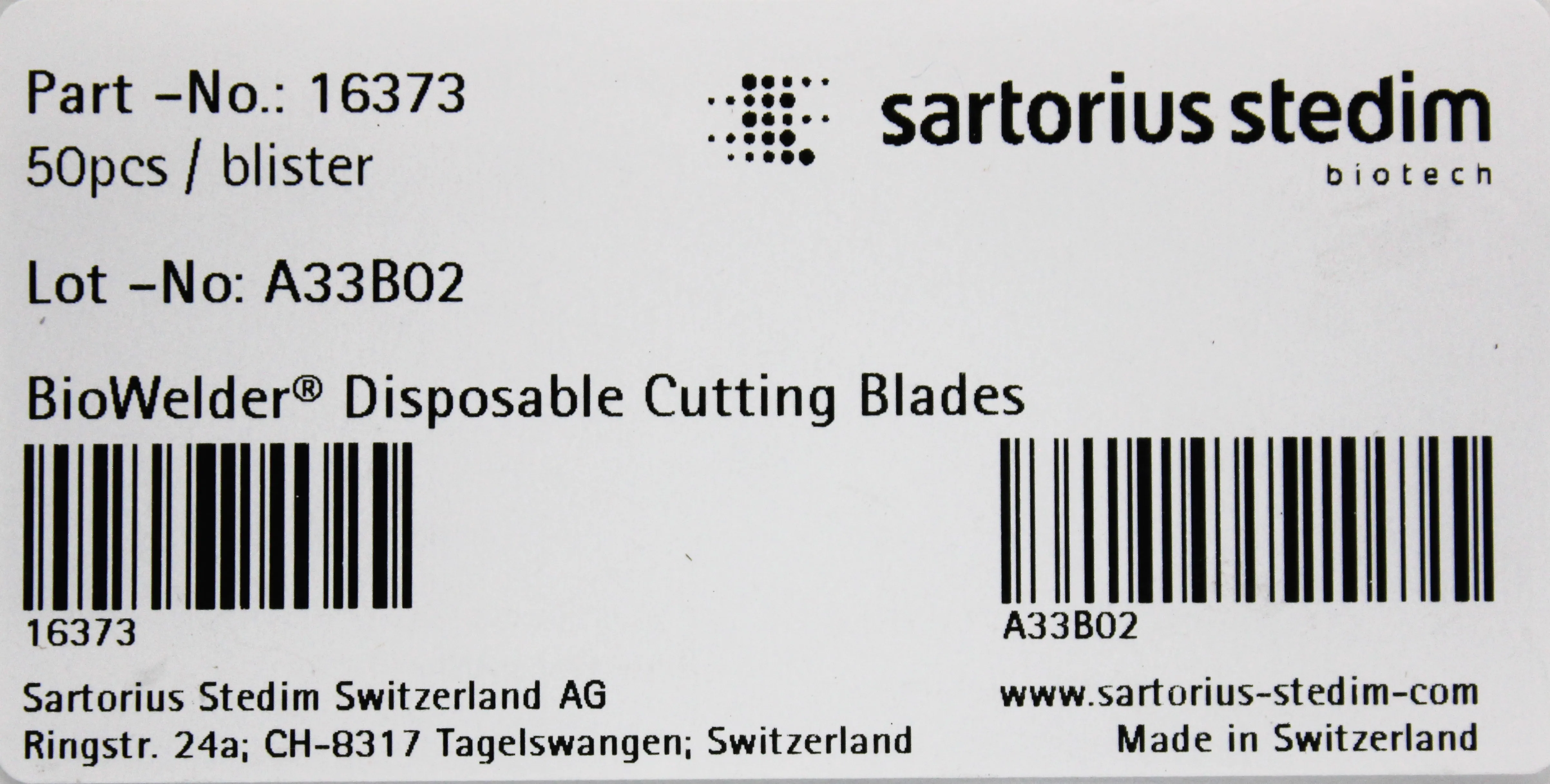 Sartorius Stedim 298 BioWelder Stainless Steel Disposable Blades 50/BX - New in Original Packaging