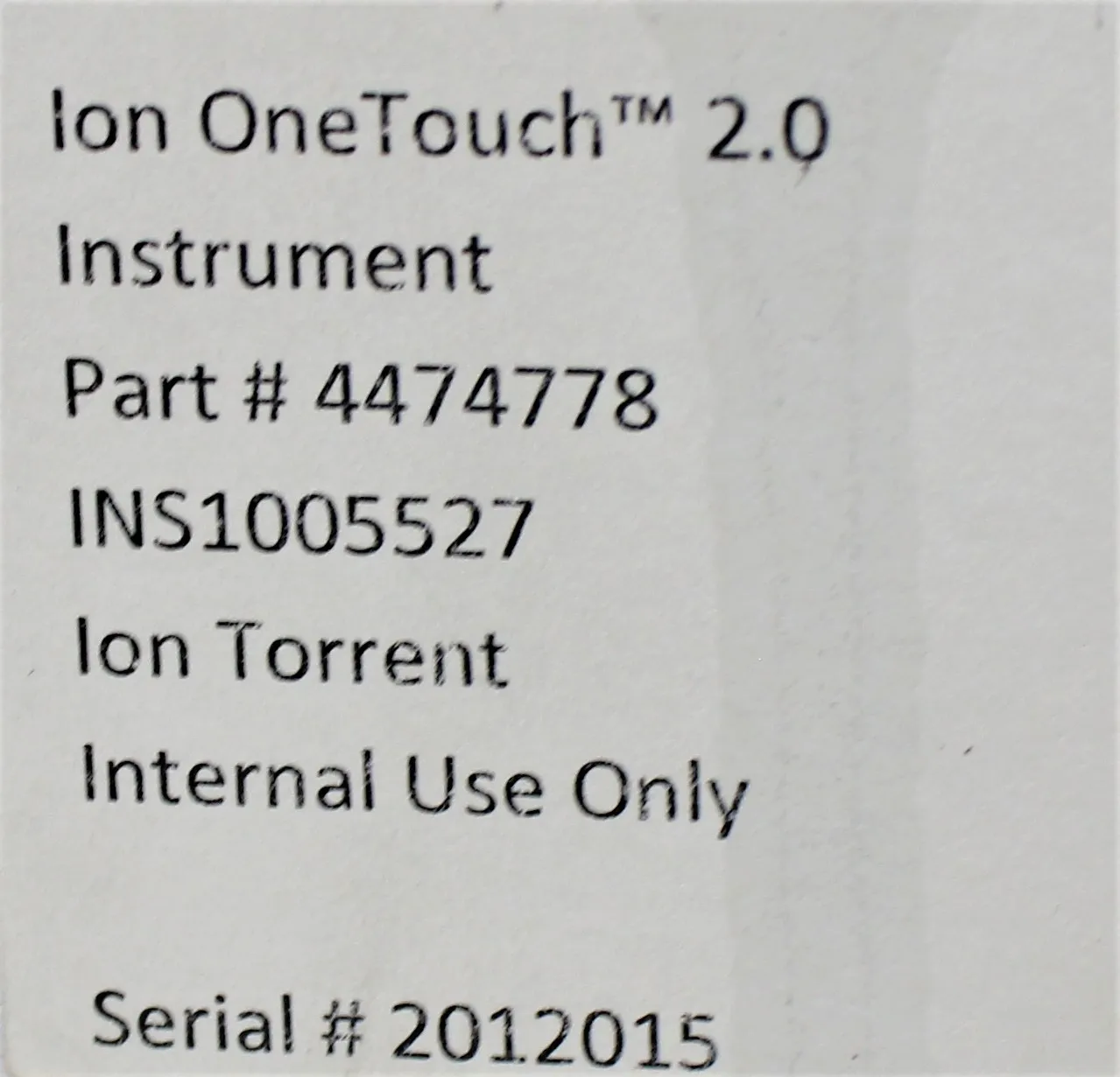 Life Technologies Ion OneTouch 2 DNA Sequencer INS1005527