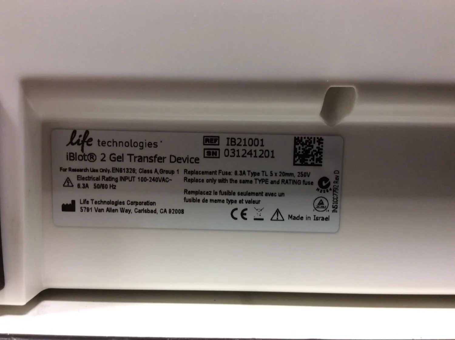 Life Technologies iBlot 2 Gel Transfer Device