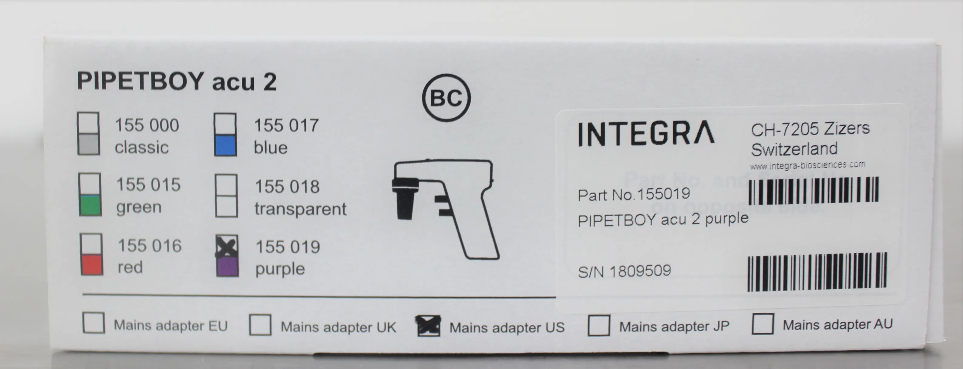 Integra Biosciences Pipetboy 2 Pipet, Class 1 Used Liquid Handling Equipment - 120V