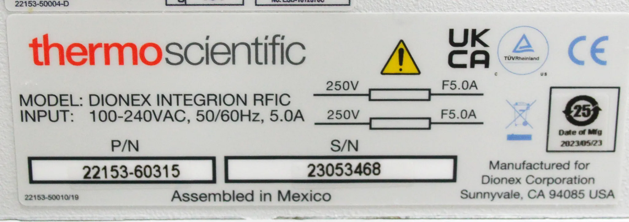 Thermo Scientific Dionex Integrion RFIC HPIC System