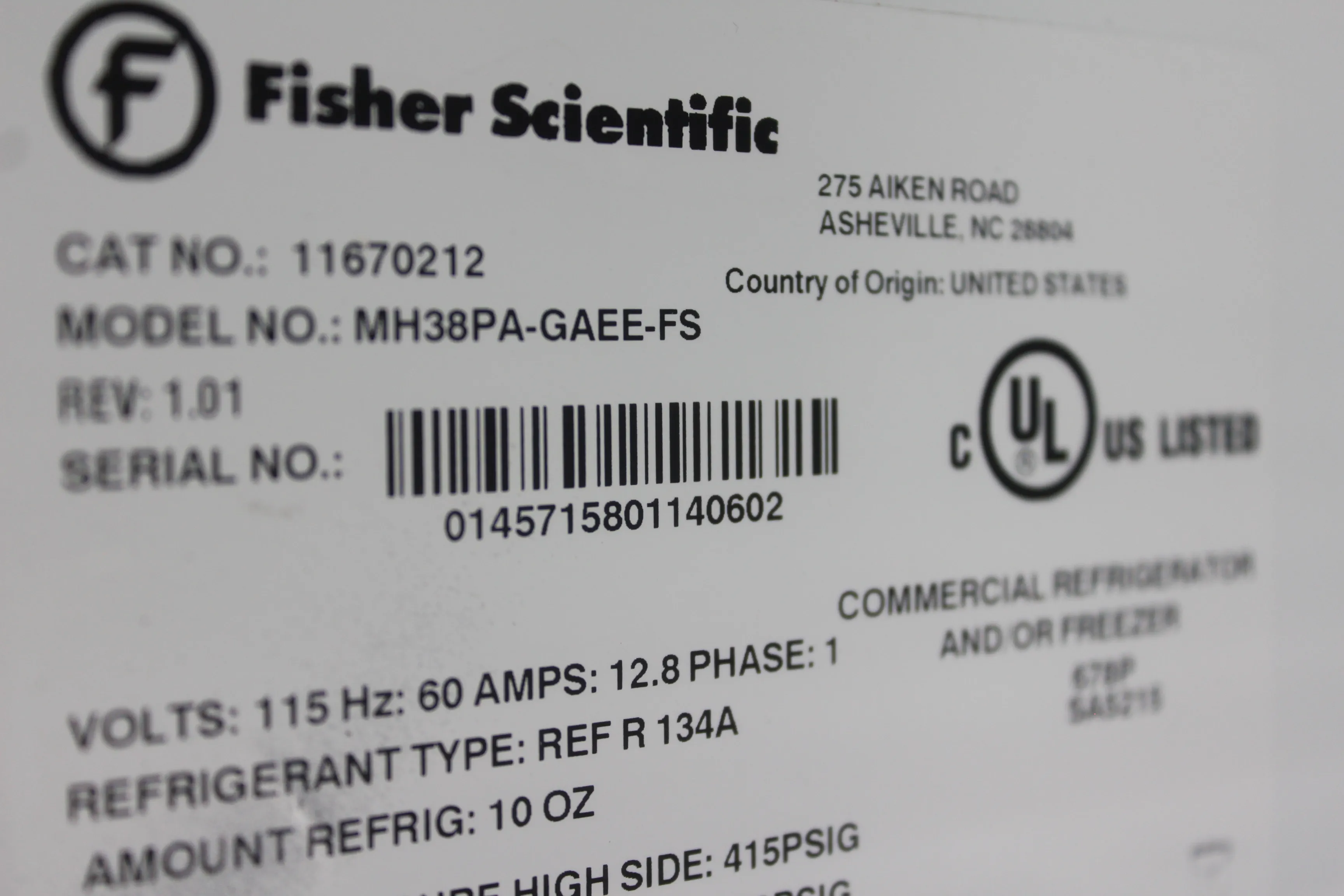 Fisher Scientific Isotemp General-Purpose Series Chromatography Refrigerator MH38PA-GAEE-FS