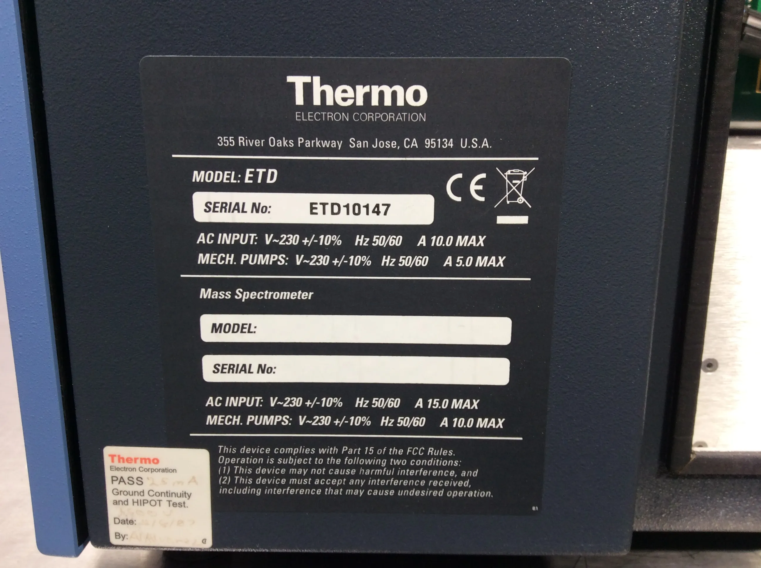 Thermo Electron LTQ XL - ETD Mass Spectrometry System for Parts Only