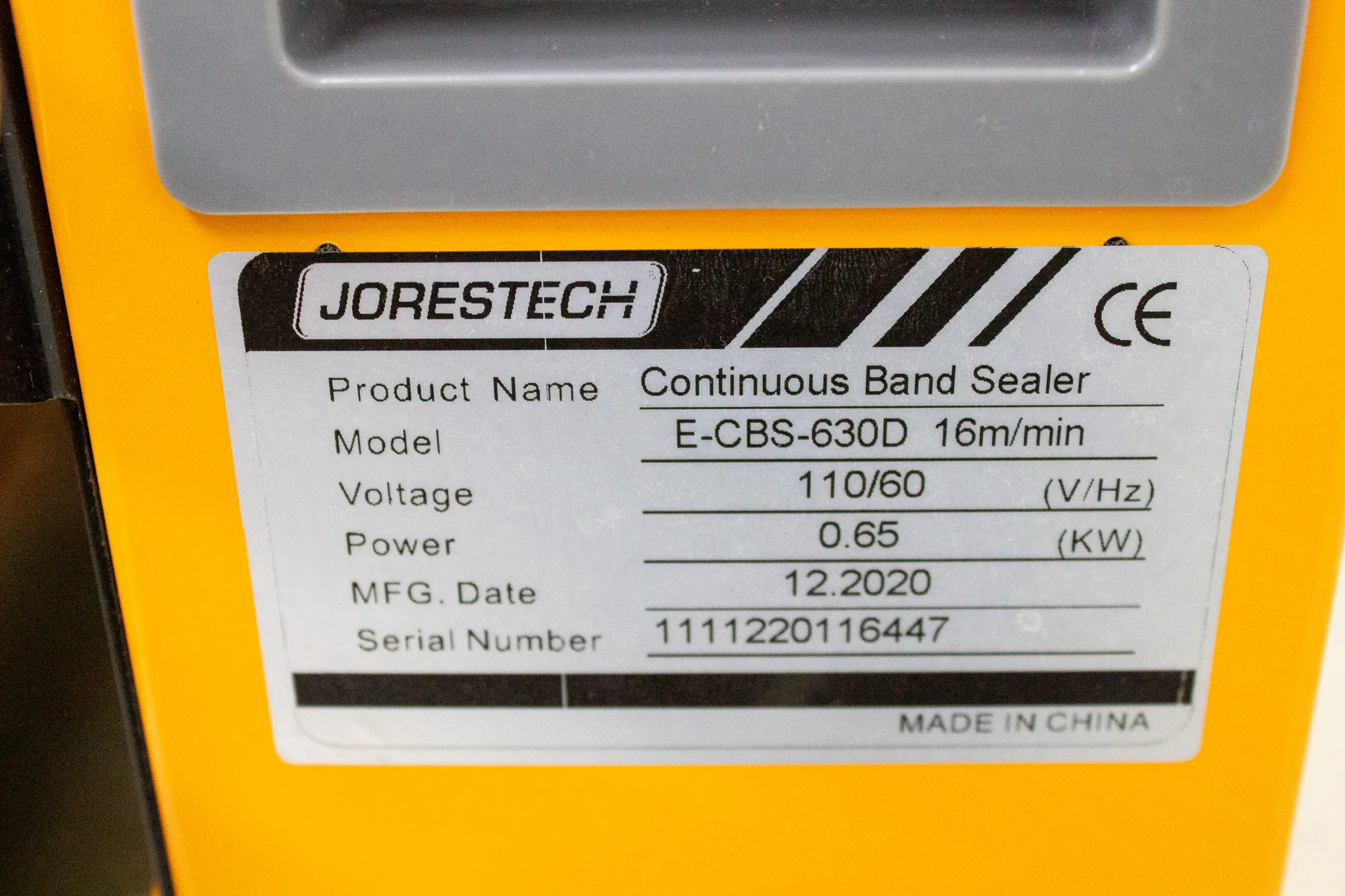 Jorestech Continuous Band Sealer Model E-CBS-630D