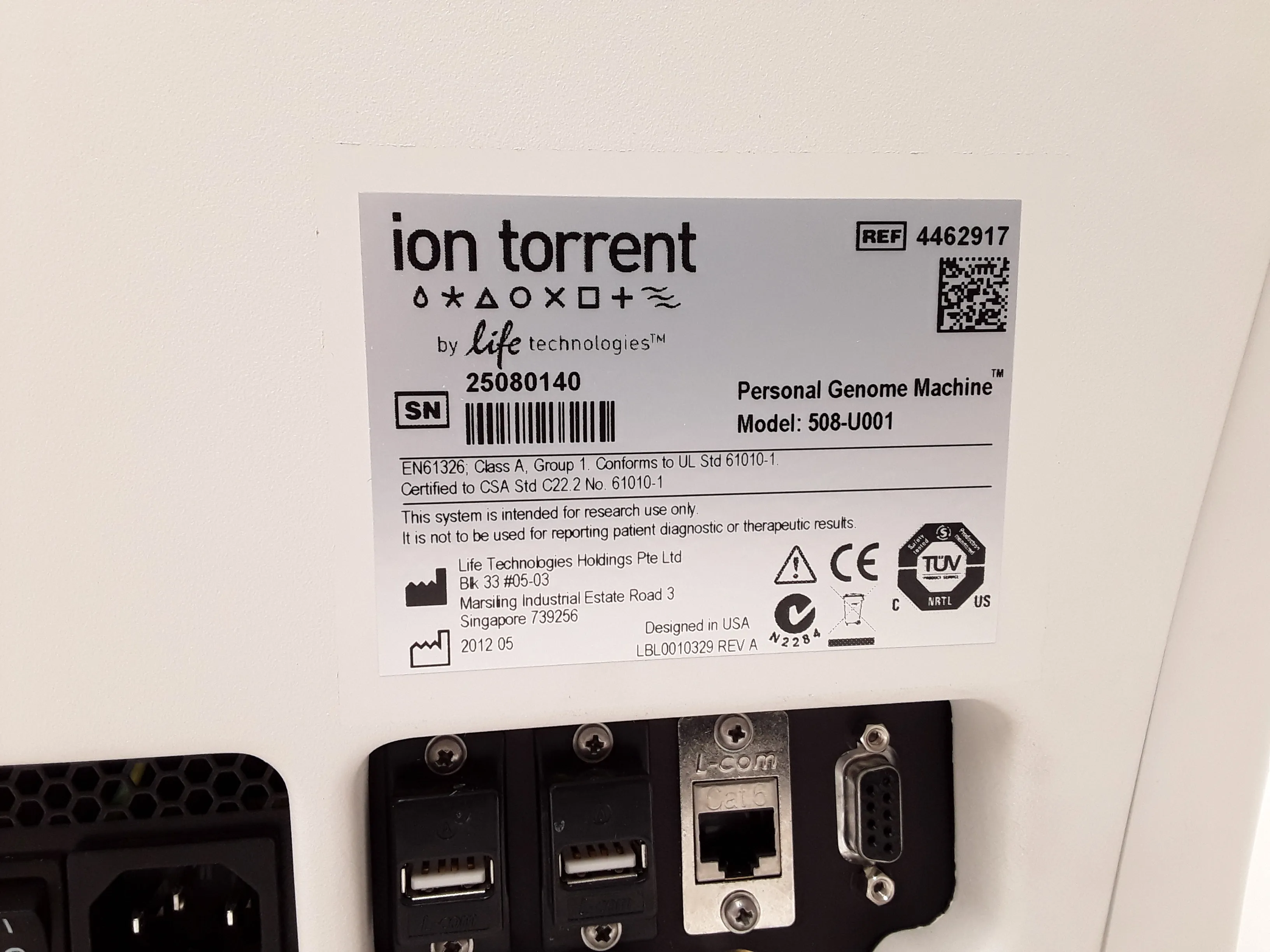 Ion Torrent Life Technologies 508-U001 Personal Genome Machine PGM DNA Sequencer