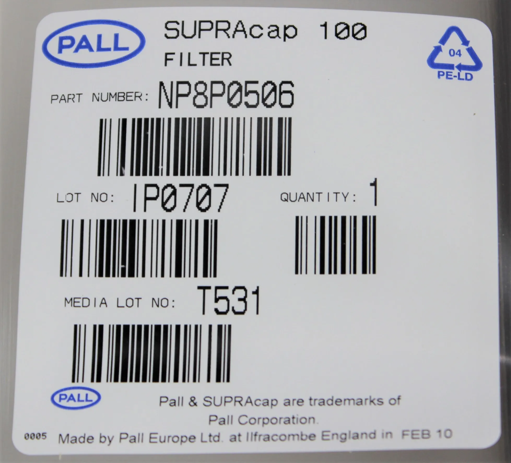 Pall Supracap 100 Filter NP8P0506 Turnkey New other (see details)