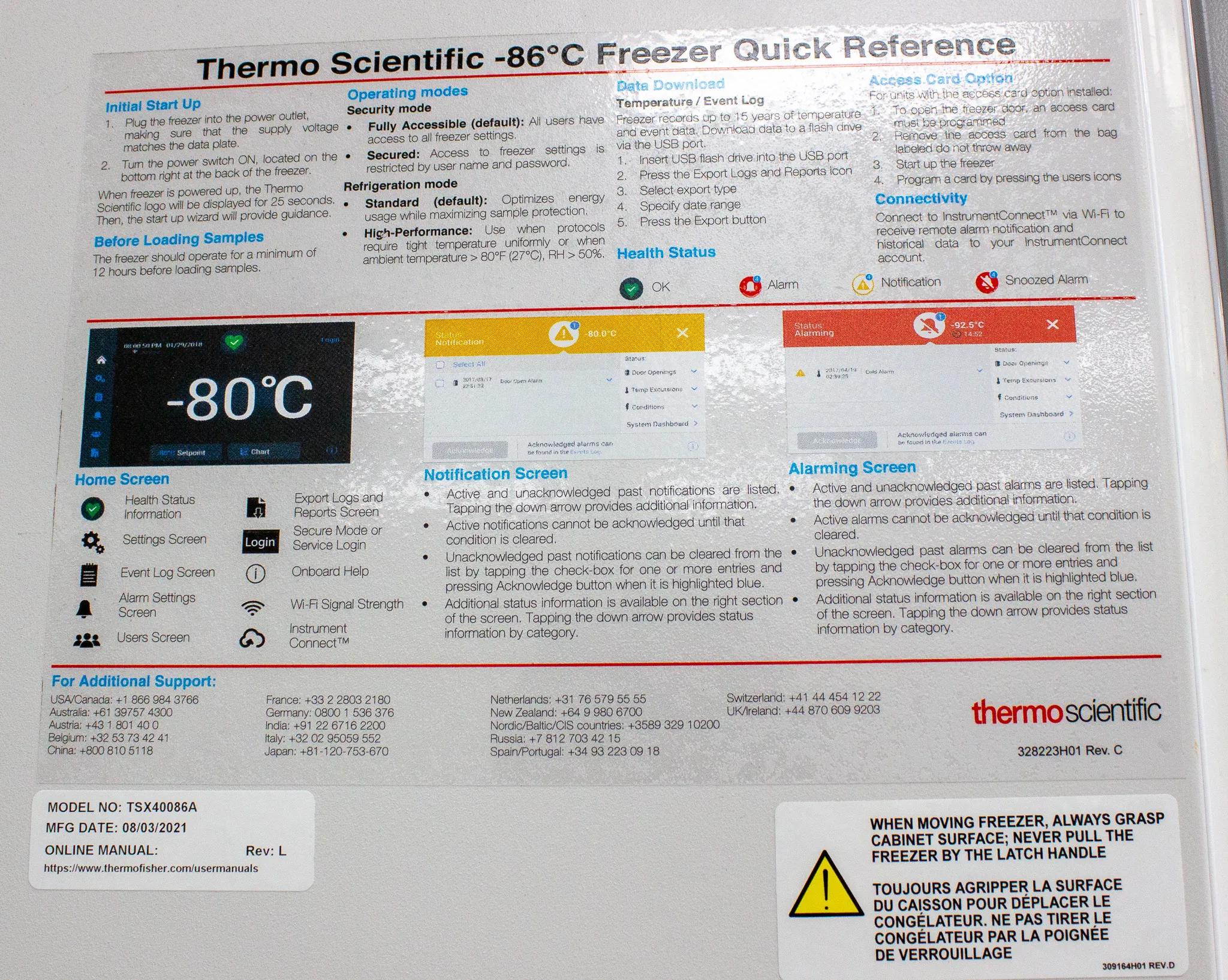 Thermo TSX Series Ultra-Low Temperature -80c Freezer Model TSX40086A (Storage)