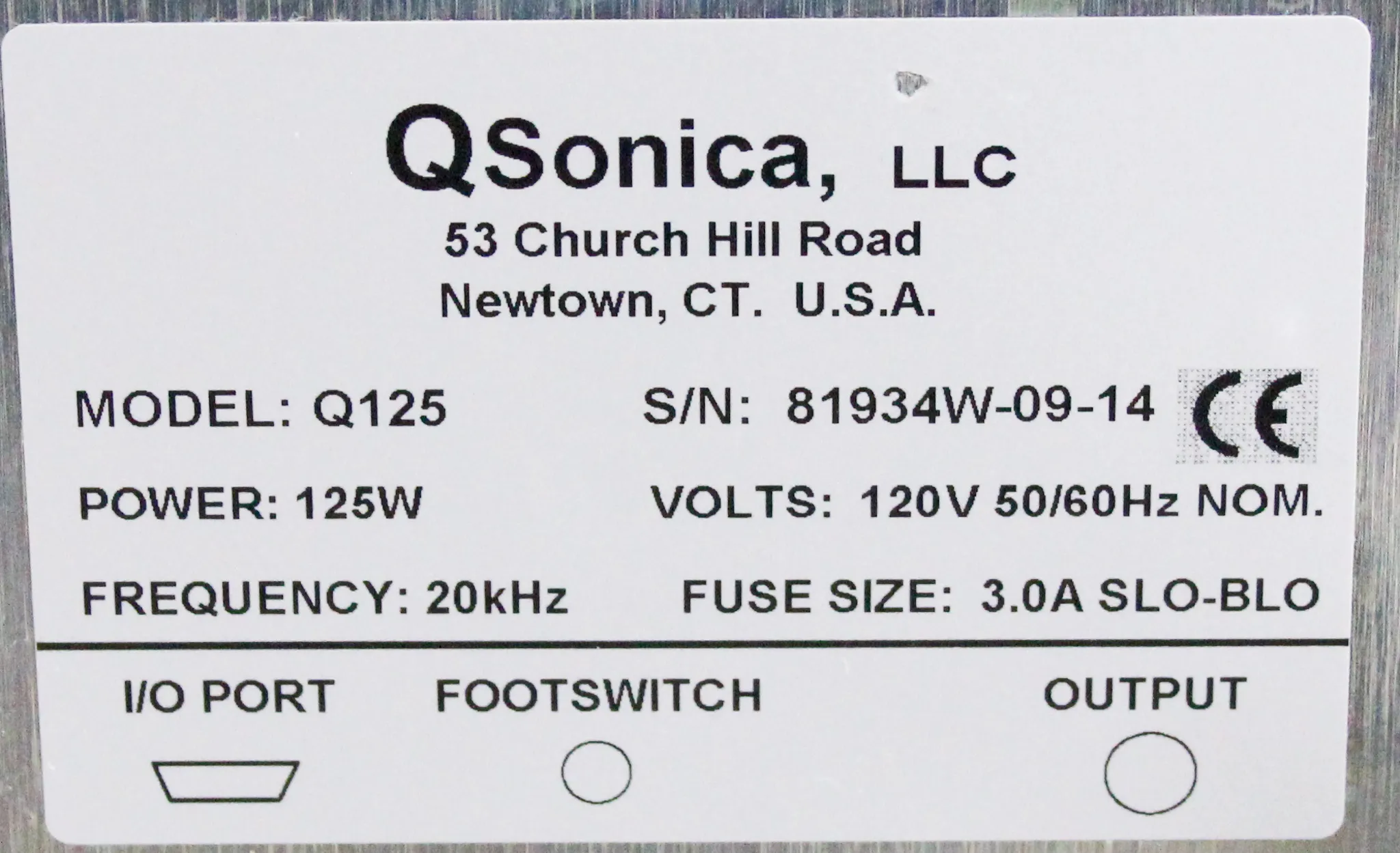 Qsonica Q125 Sonicator Ultra Sonic Processor with Probe CL-18