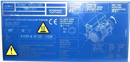 Leybold Sogevac SV65BIFC 960465V3002 Vacuum Pump