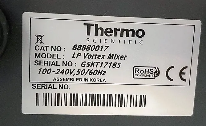 Thermo Fisher LP Vortex Mixer Used Lab Equipment