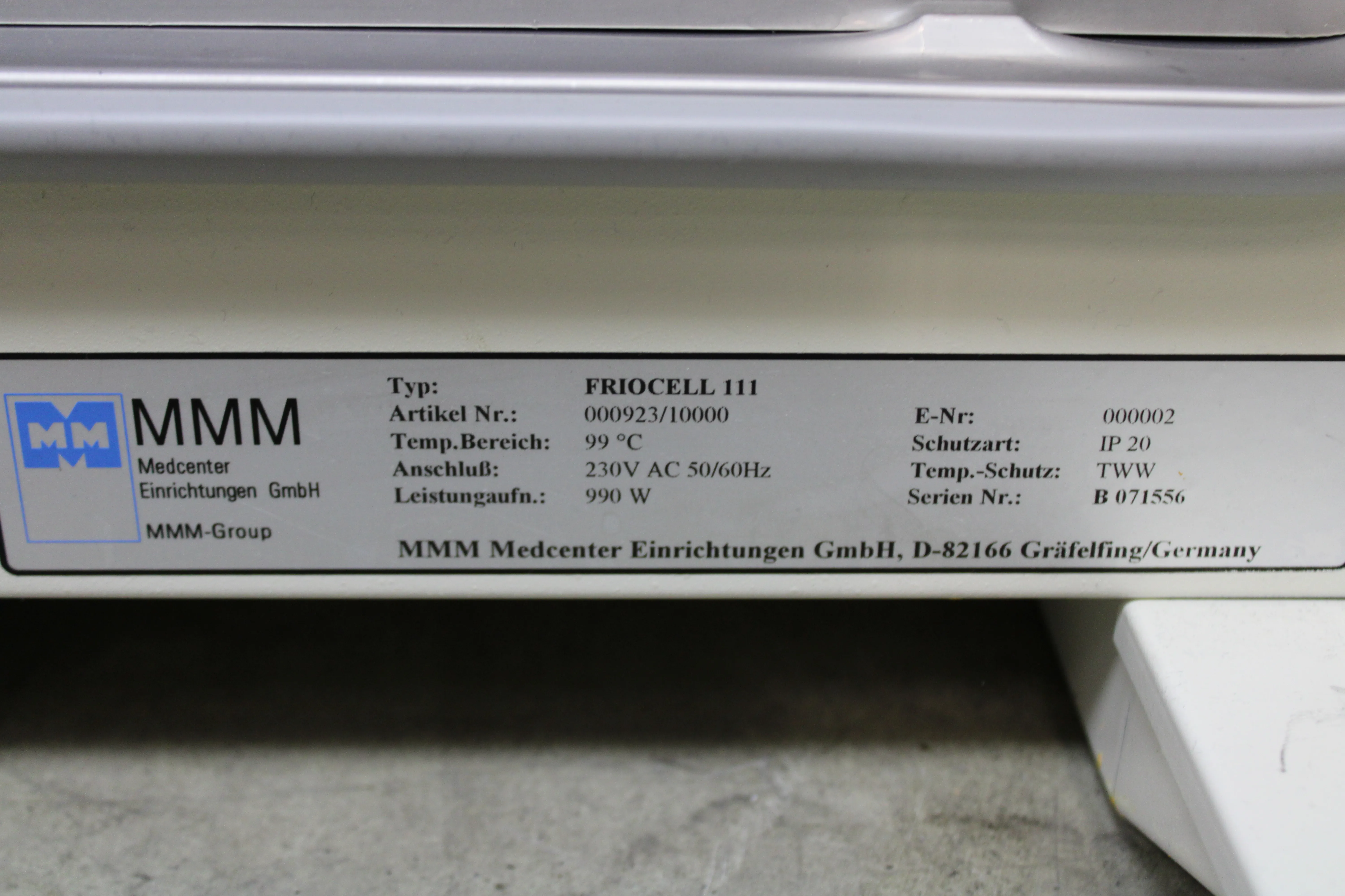 MMM Friocell 111 Incubator B071556