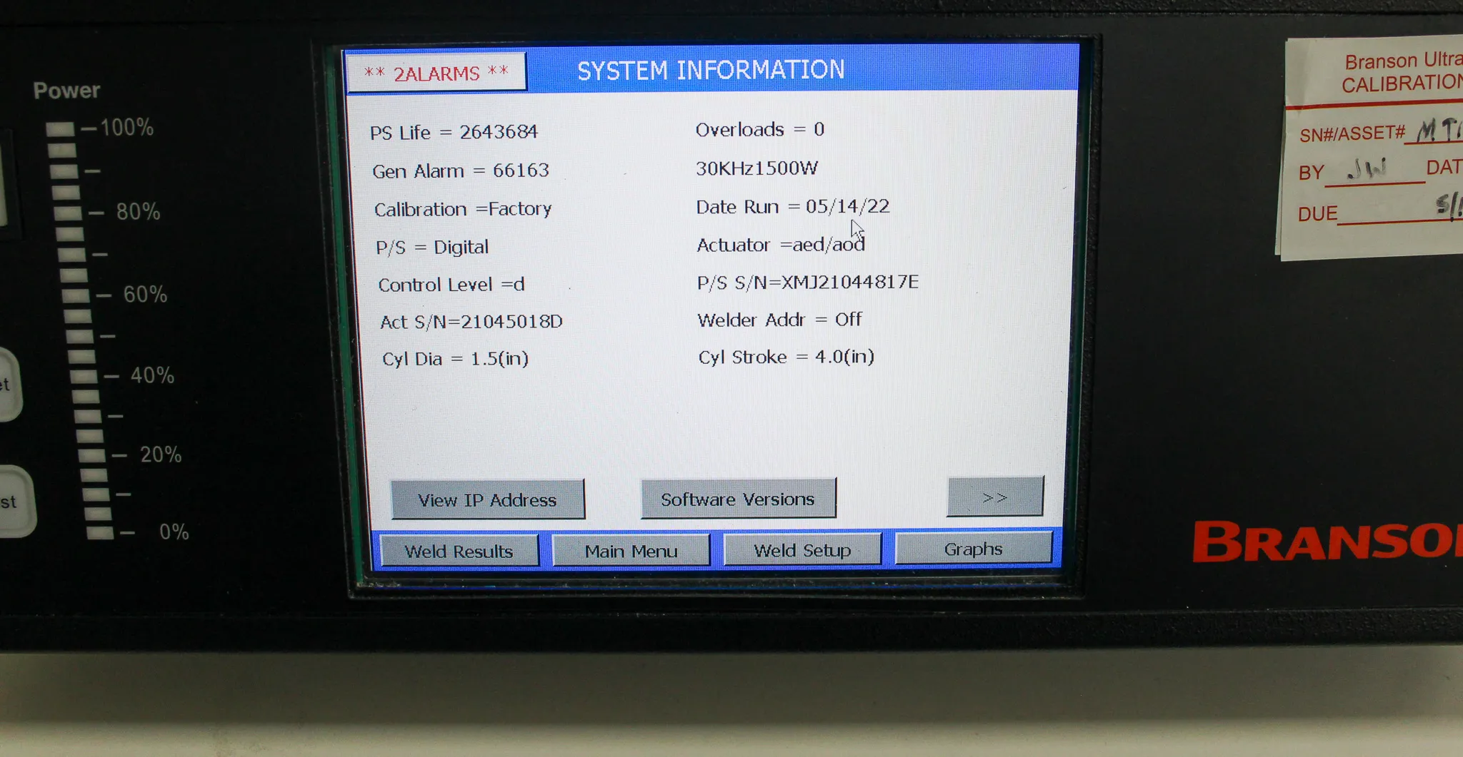 Branson 2000X AED & 2000 XDT Ultrasonic Welding System w/ Table