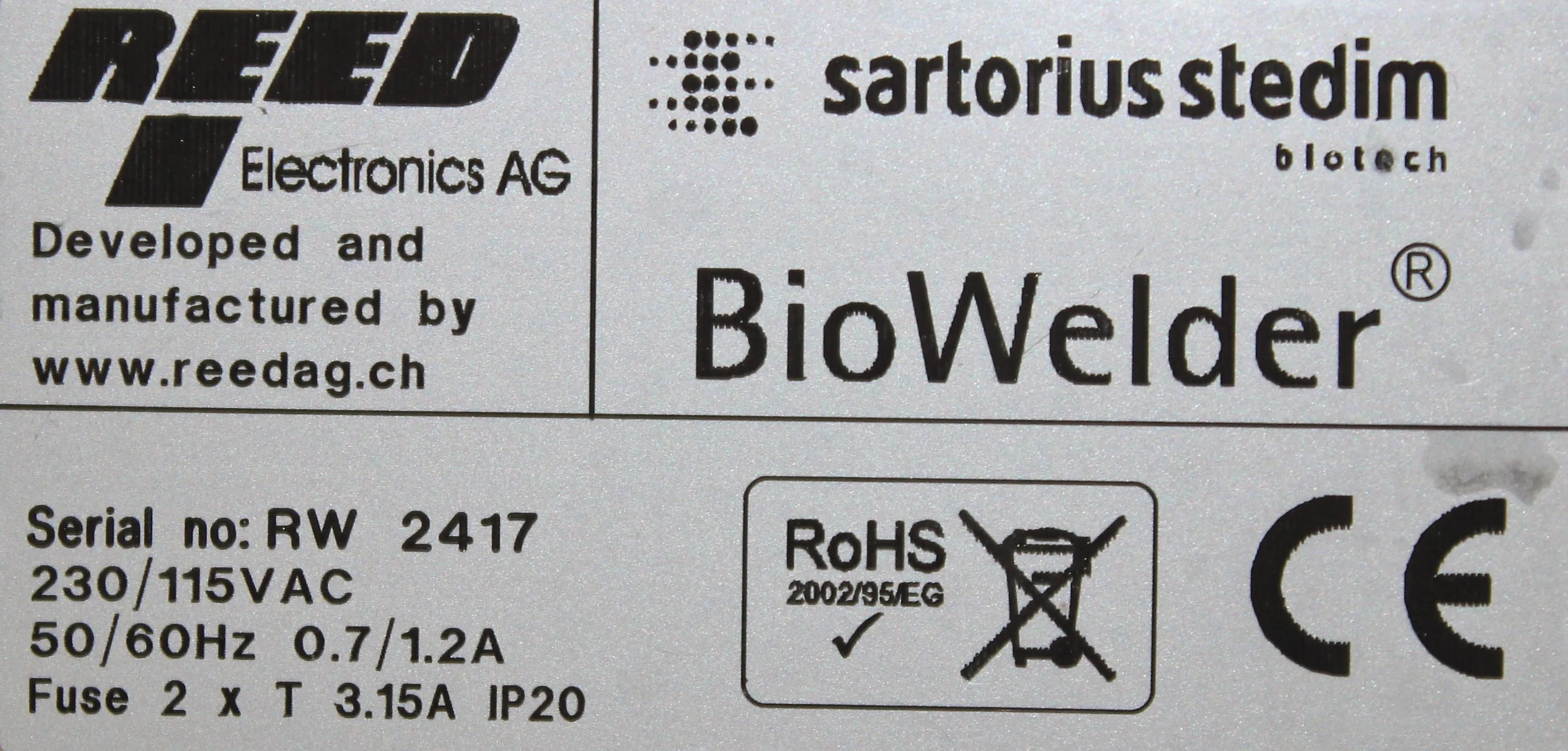 Sartorius Stedim Biowelder Tube Welder