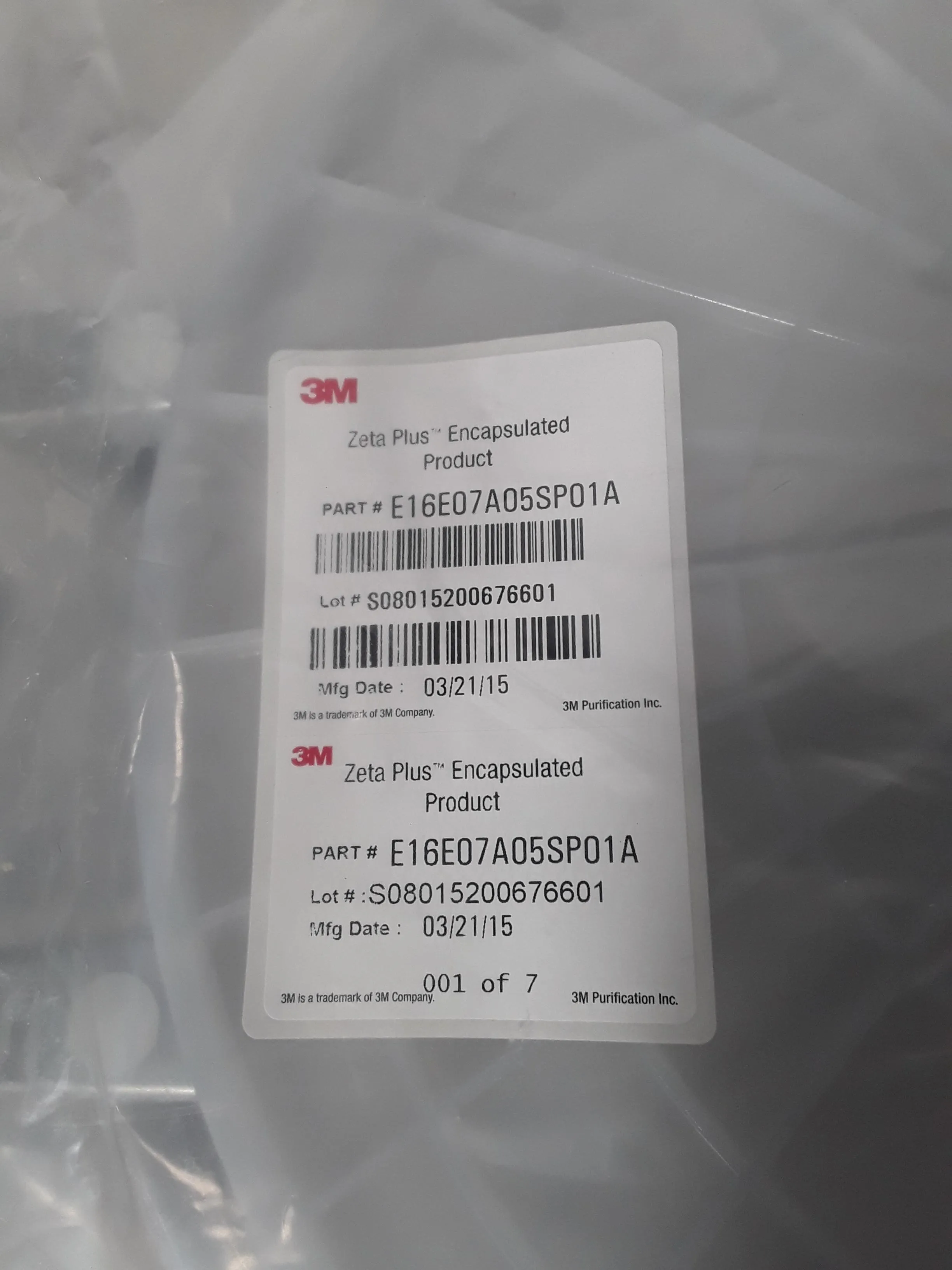 3M Zeta Plus Encapsulated Product E16E07A05SP01A