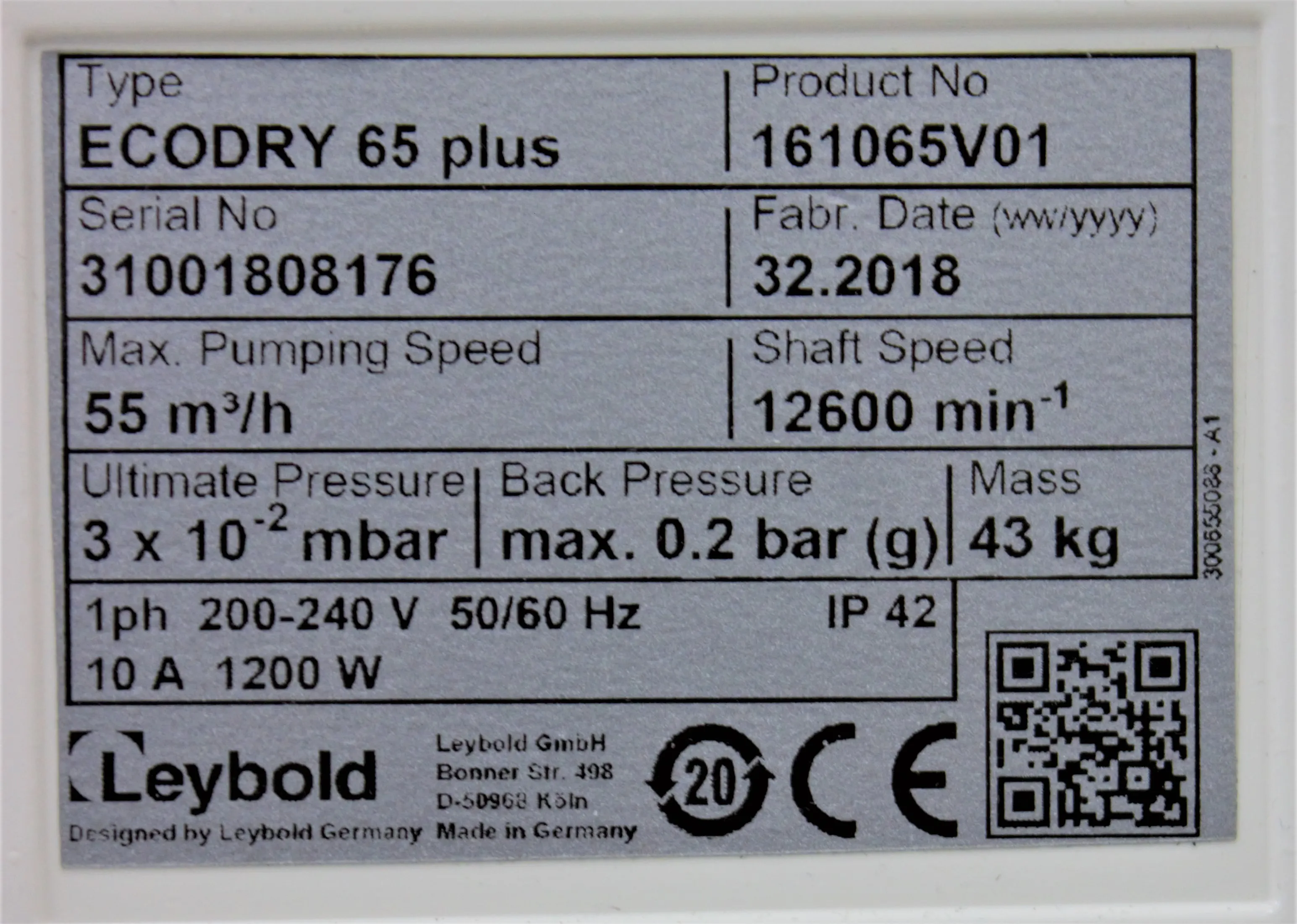 Leybold Eco Dry Plus Multi-Stage Roots Pump Vacuum Pump