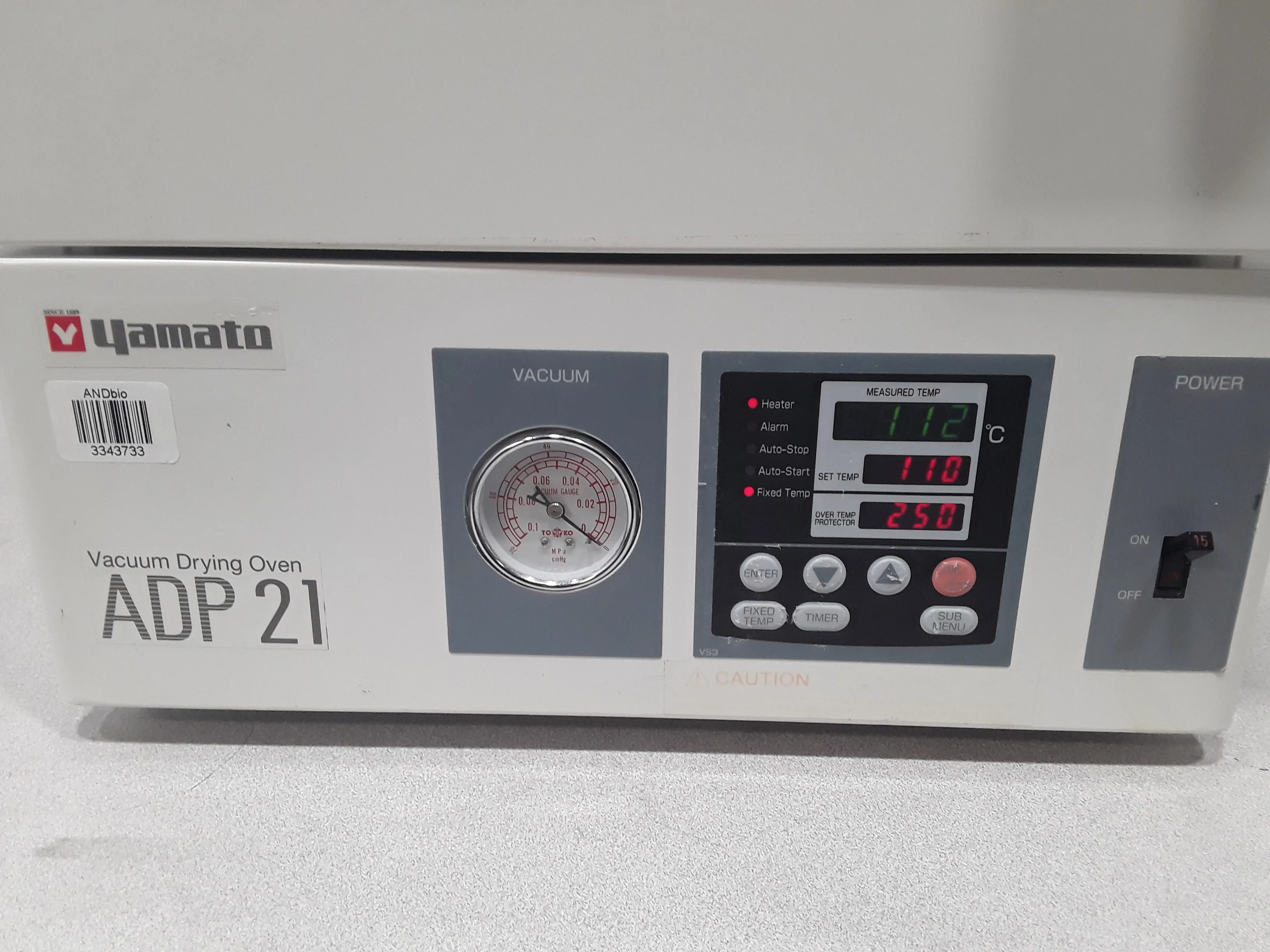 Yamato Vacuum Drying Oven ADP 21, Used, 60 lbs, 120V, 50Hz/60Hz, 30-Day Warranty, 100% Parts and Labor