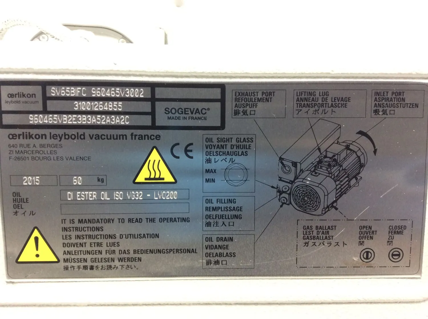 Sogevac SV65 BI FC Vacuum Pump