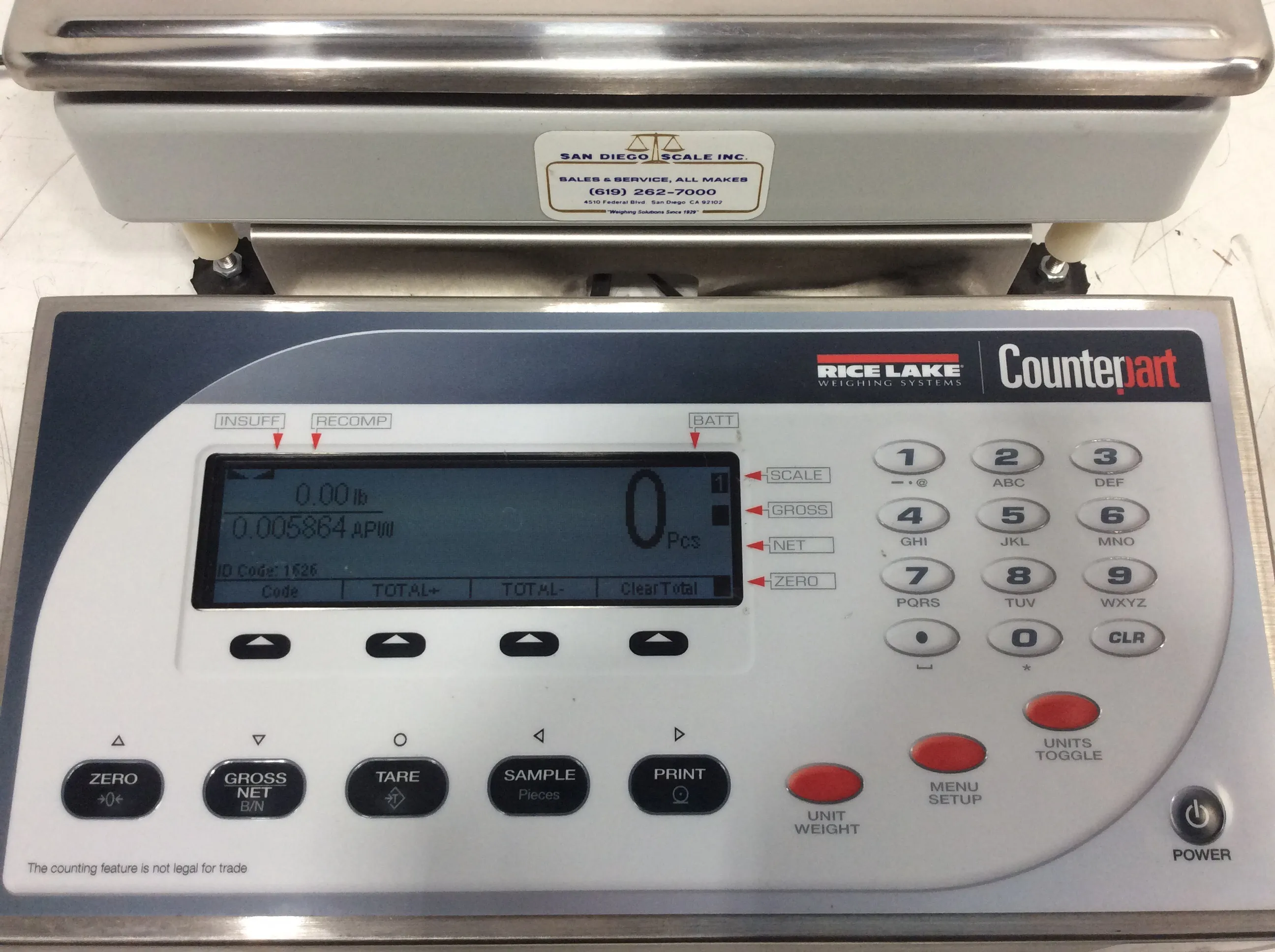 Used Rice Lake Weighing Systems CounterPart Analytical Balance for Laboratory