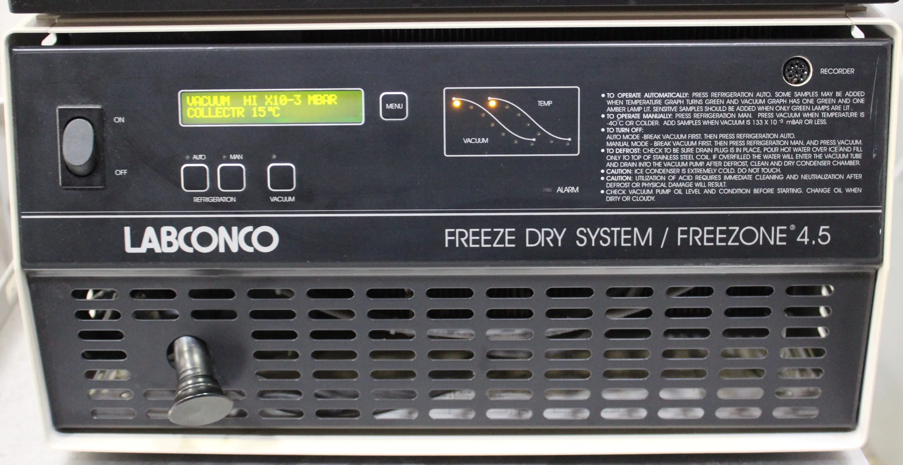 Labconco FreeZone 4.5 77500-00 Freeze Dry System