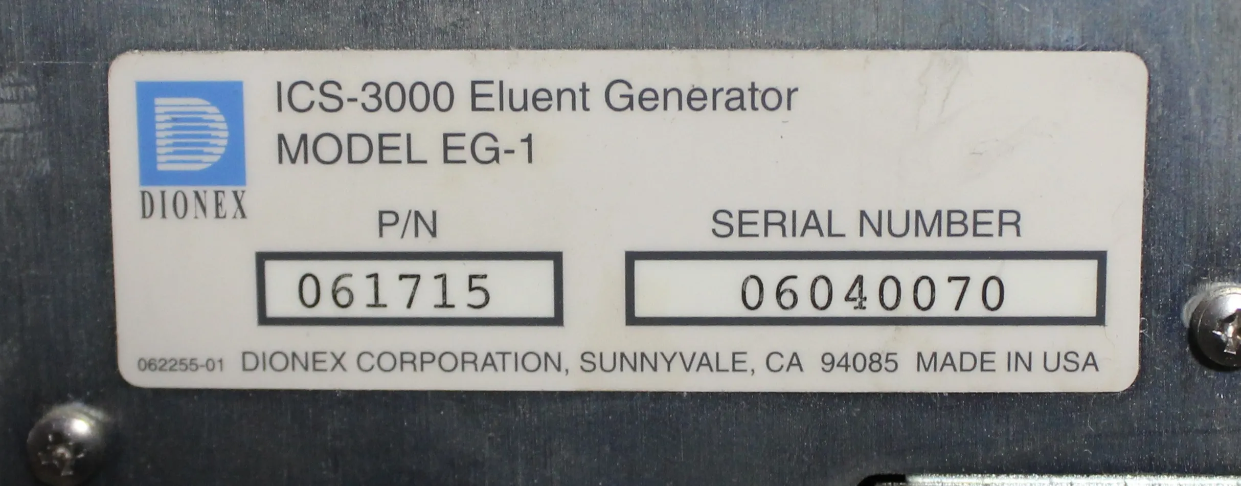 Dionex EG-1 Eluent Generator Module HPLC Detector 60Hz/120V-220V 50Hz/60Hz 50lbs 22in x 9in x 16in