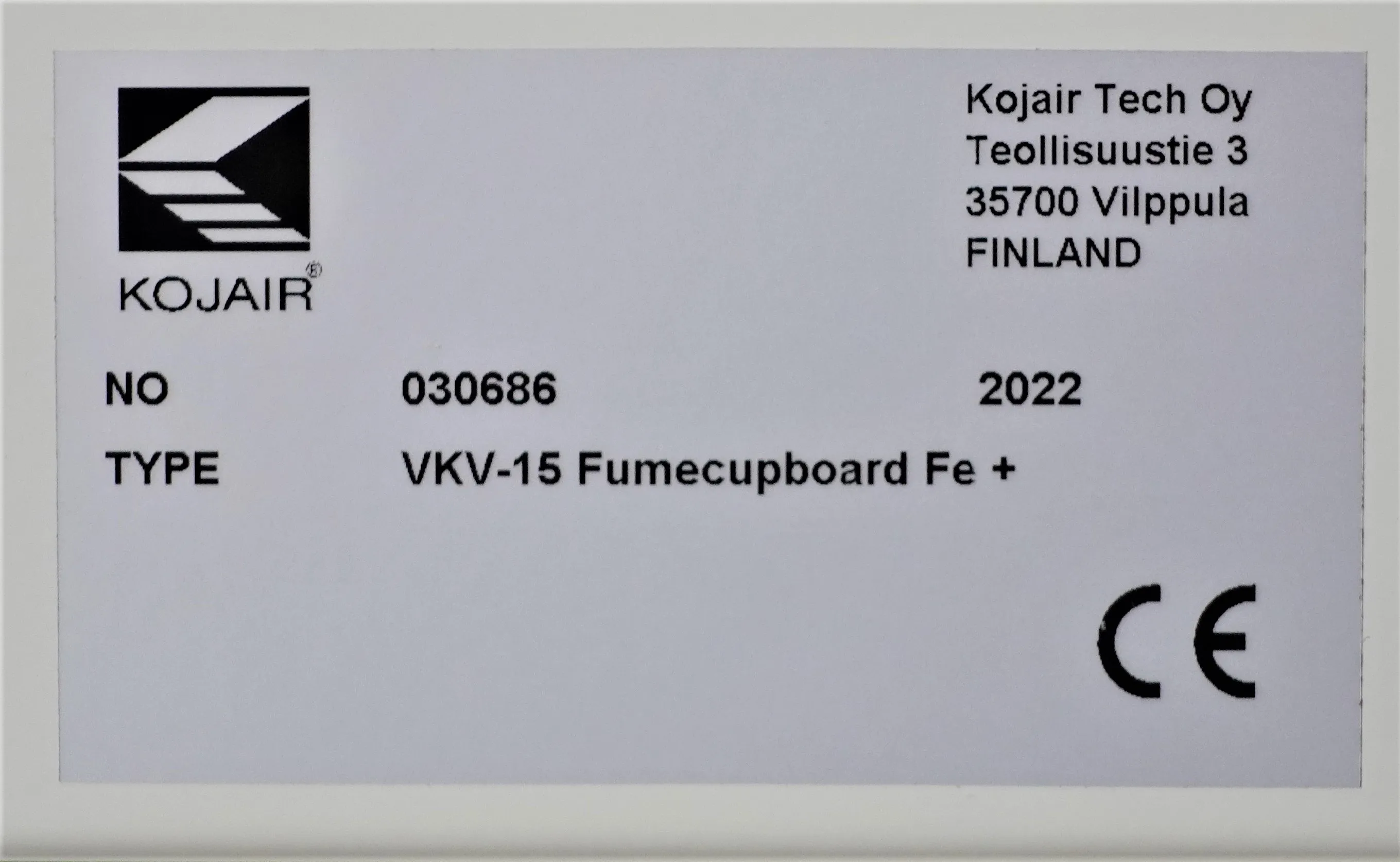 Kojair VKV-15 Fume Cupboard Fe